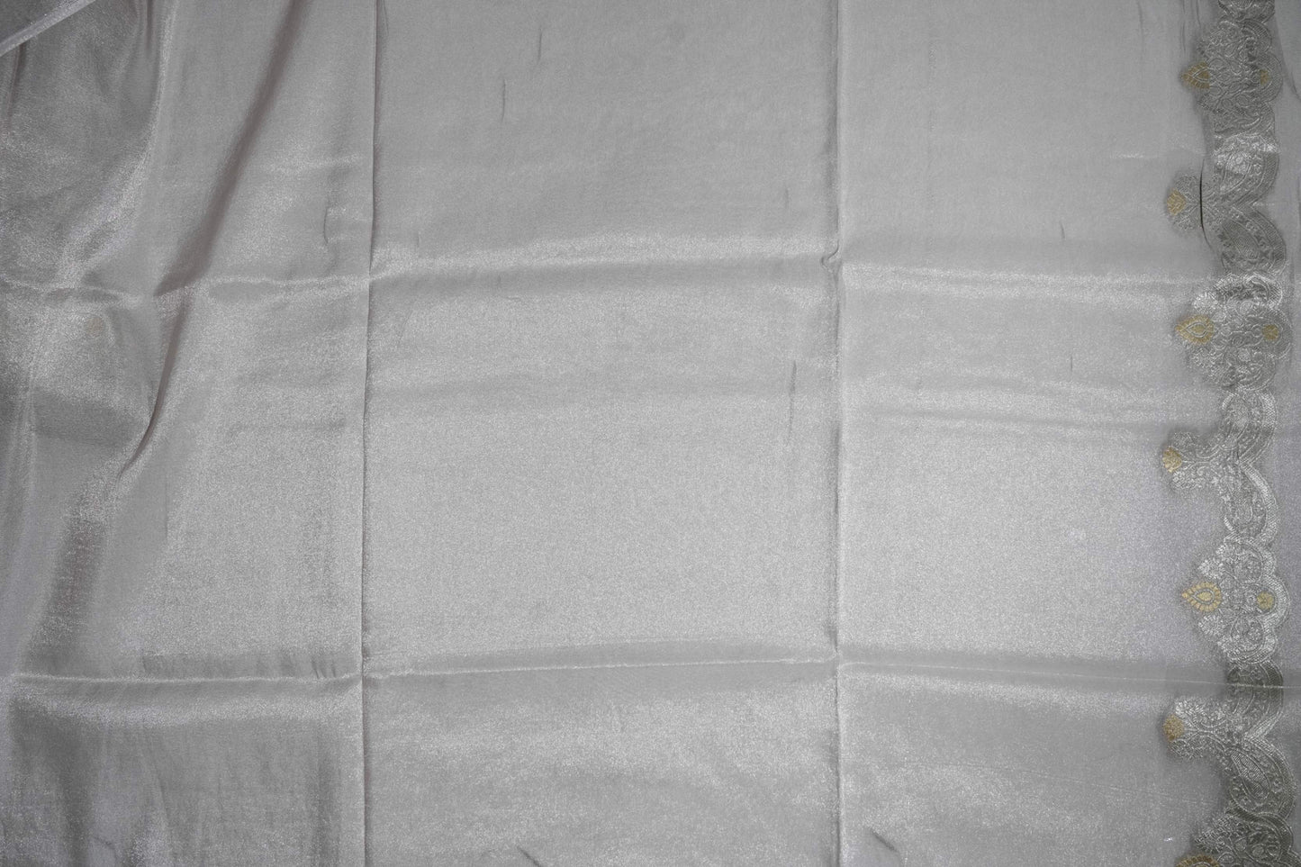 Silver Banarasi Tissue Saree