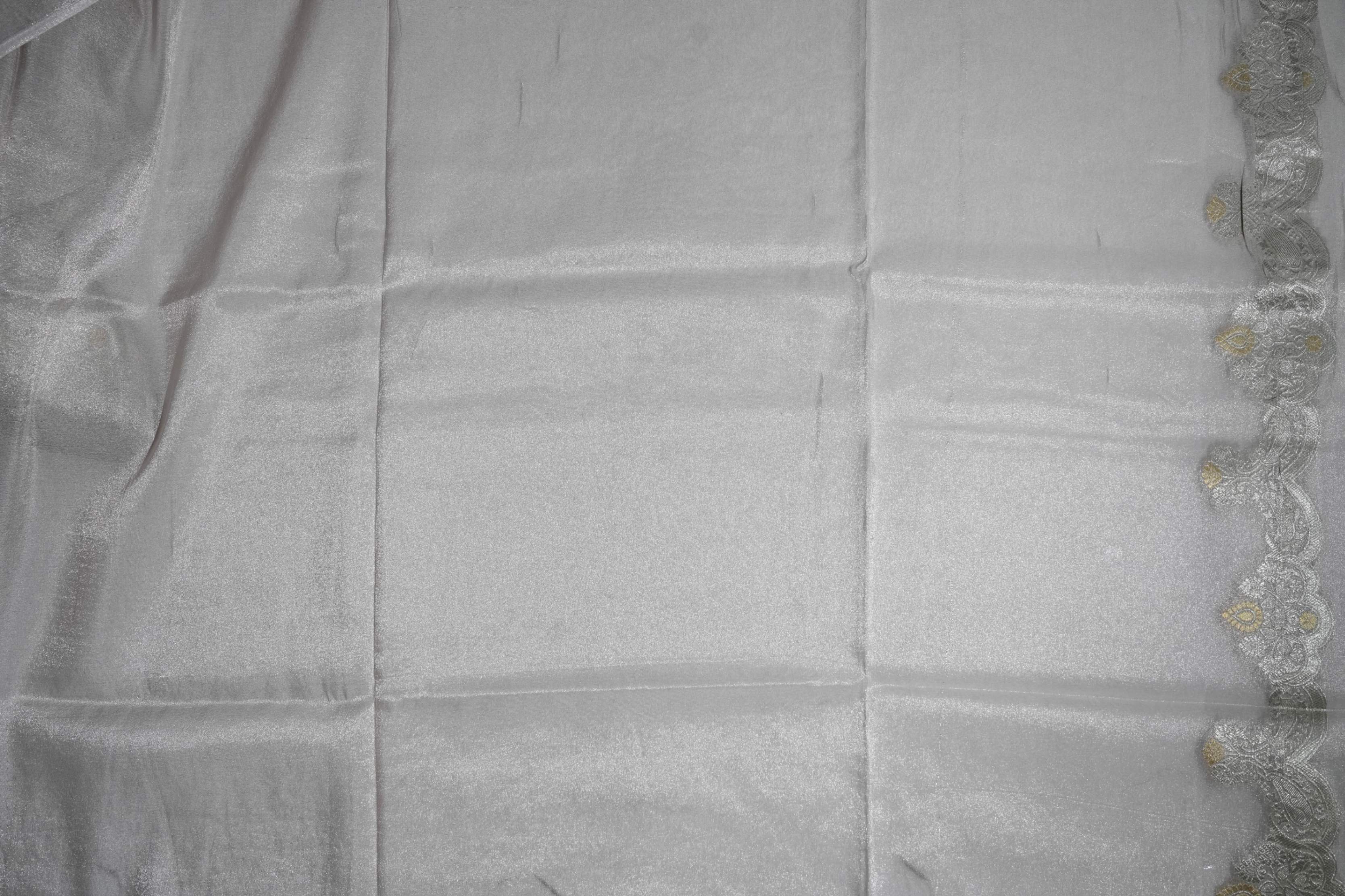 Silver Banarasi Tissue Saree