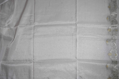 Silver Banarasi Tissue Saree