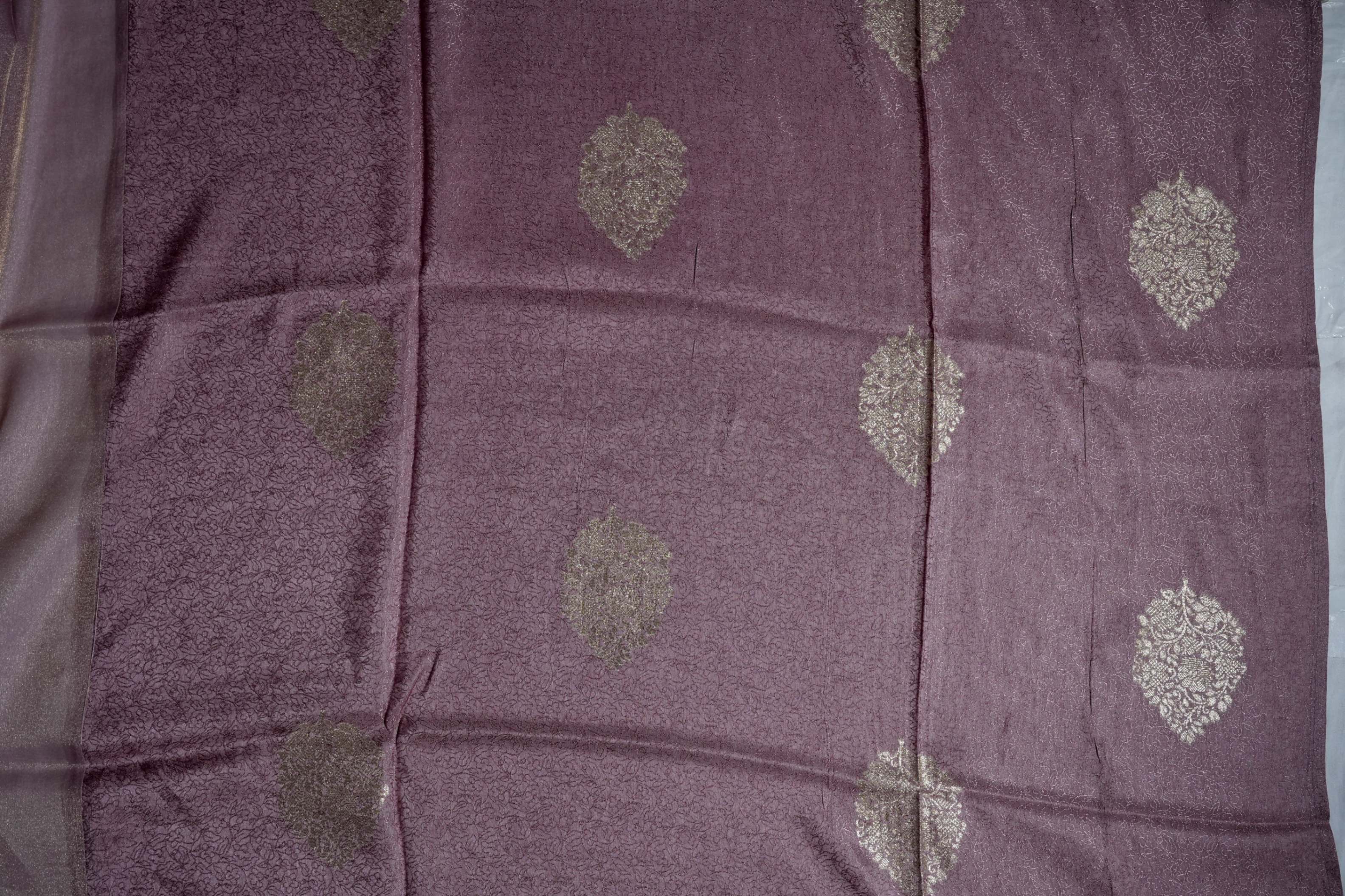 Pink Embroidery Tissue Saree