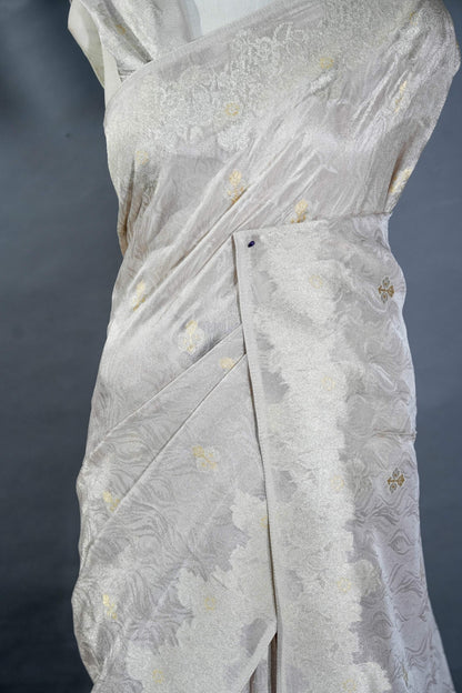 Silver Banarasi Tissue Saree