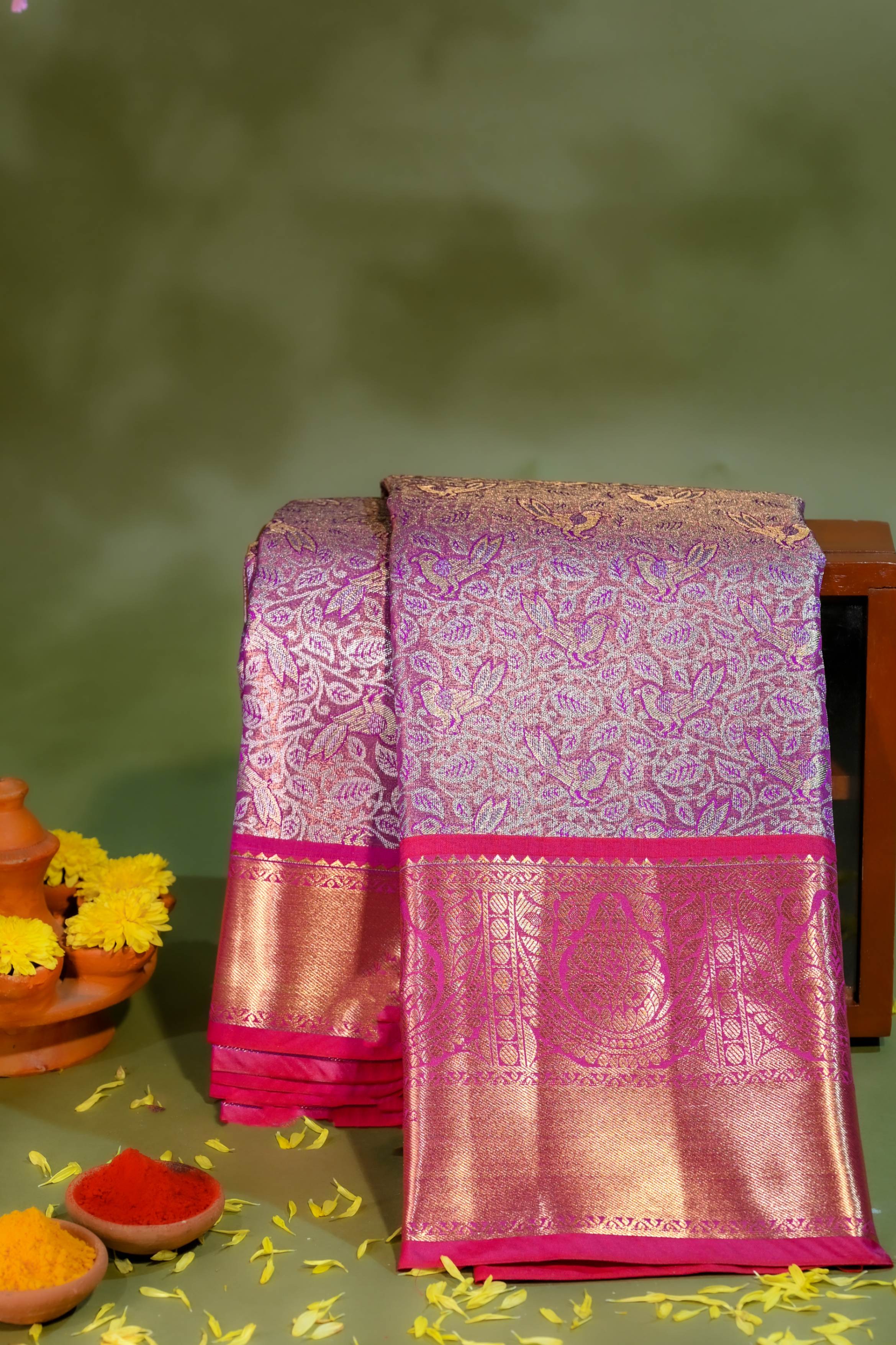 Purple Kanchipuram Saree