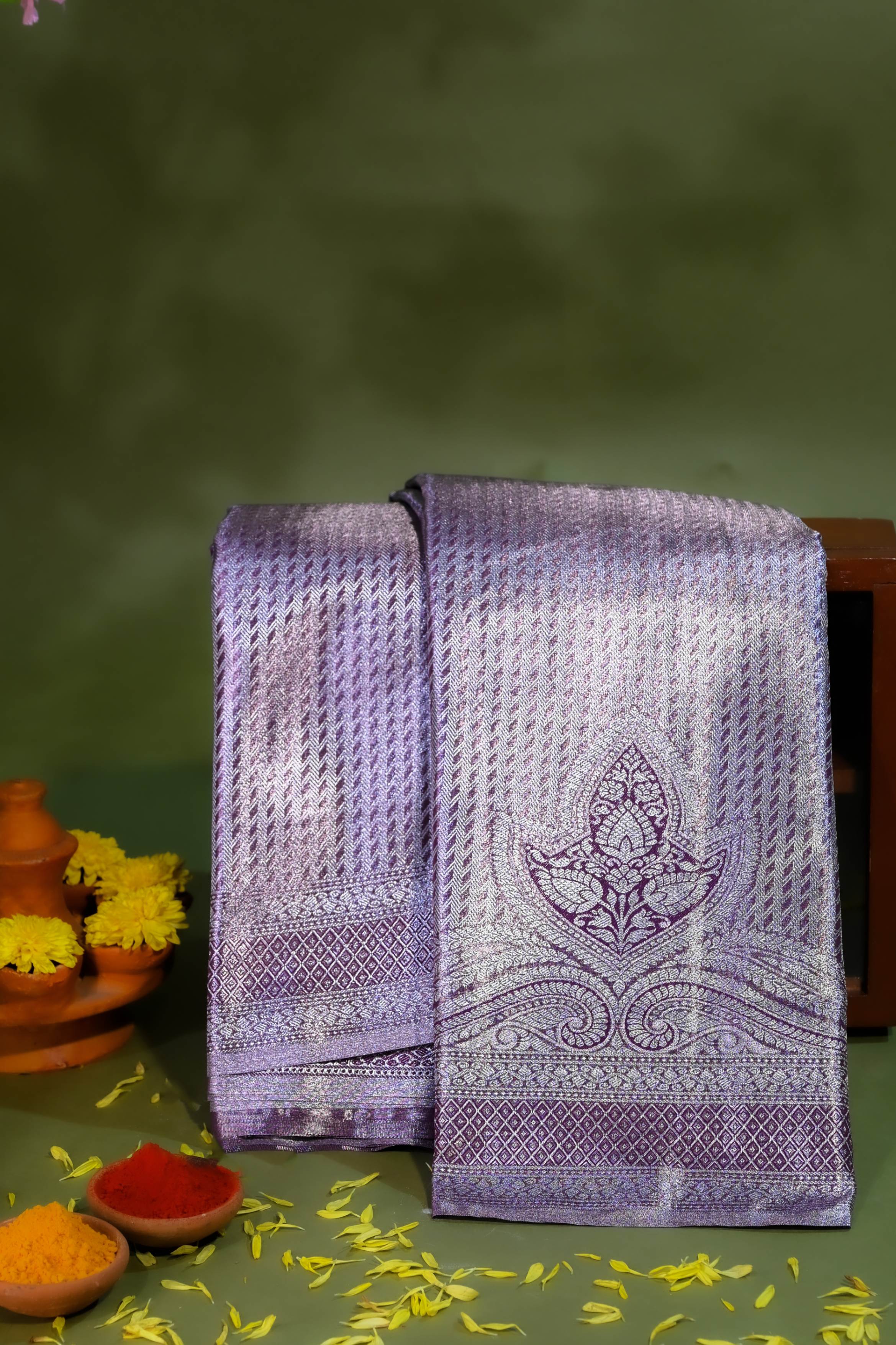 Purple Kanchipuram Saree