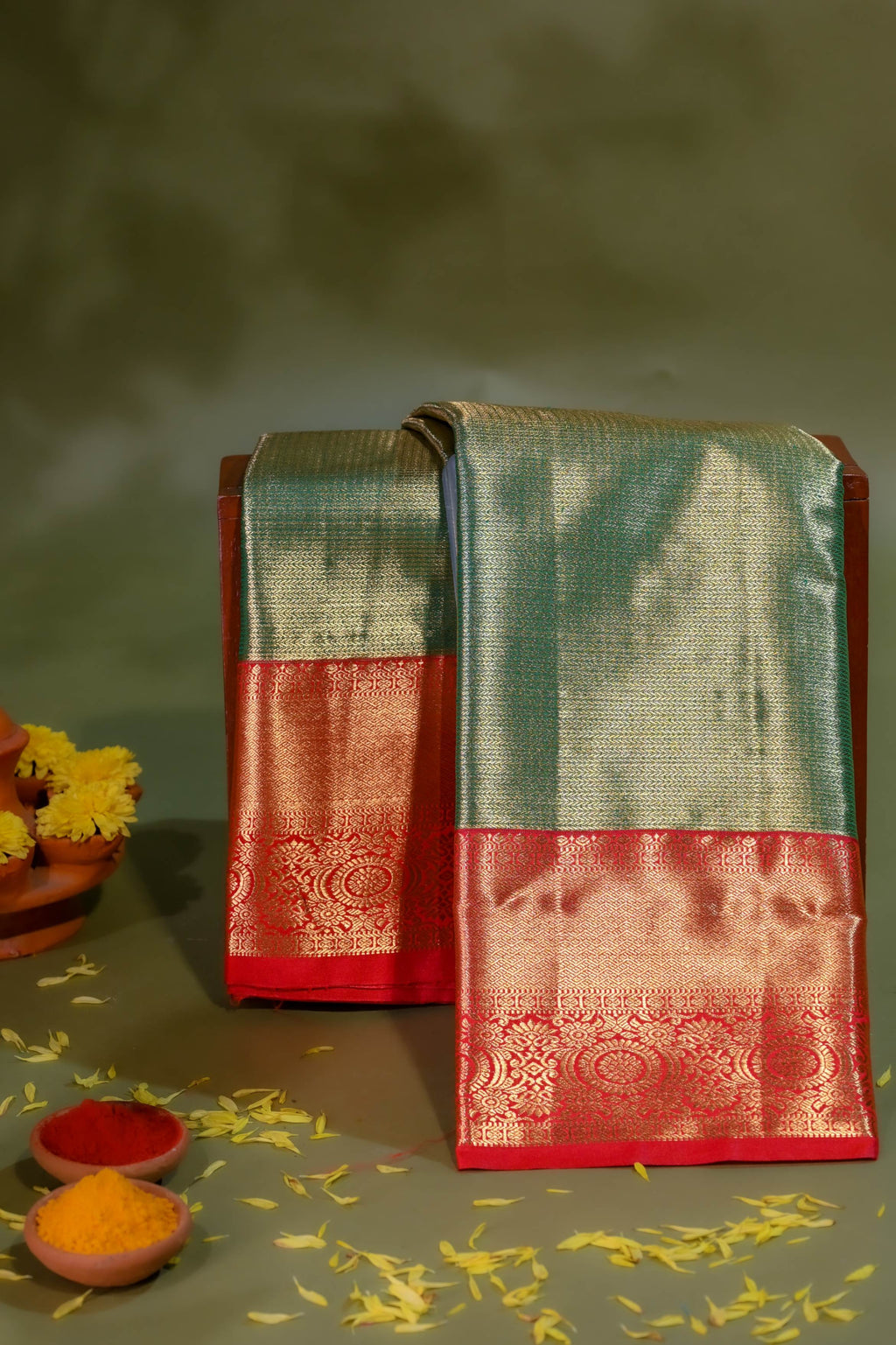 Green Kanchipuram Saree