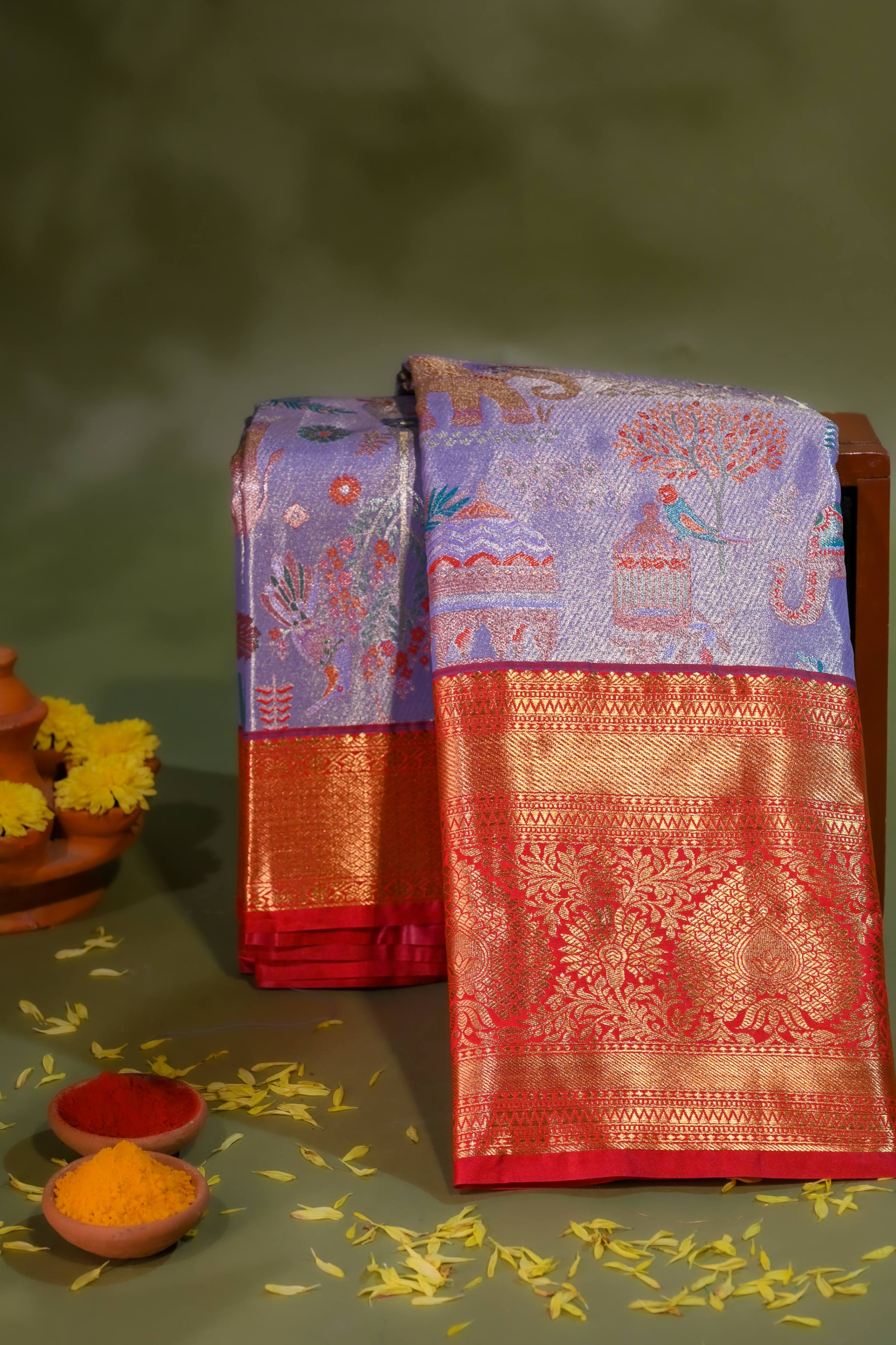 Purple Kanchipuram Saree