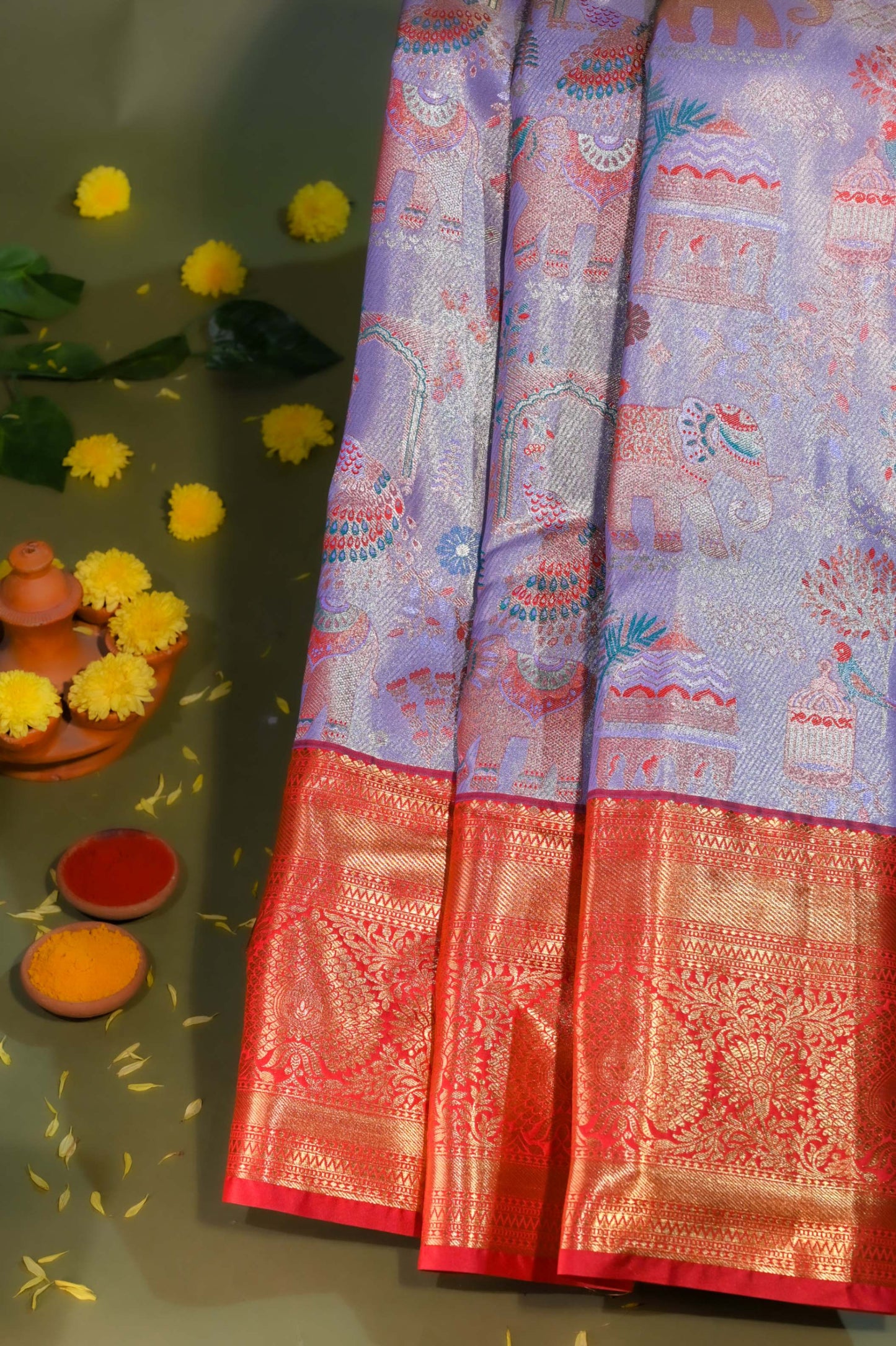 Purple Kanchipuram Saree