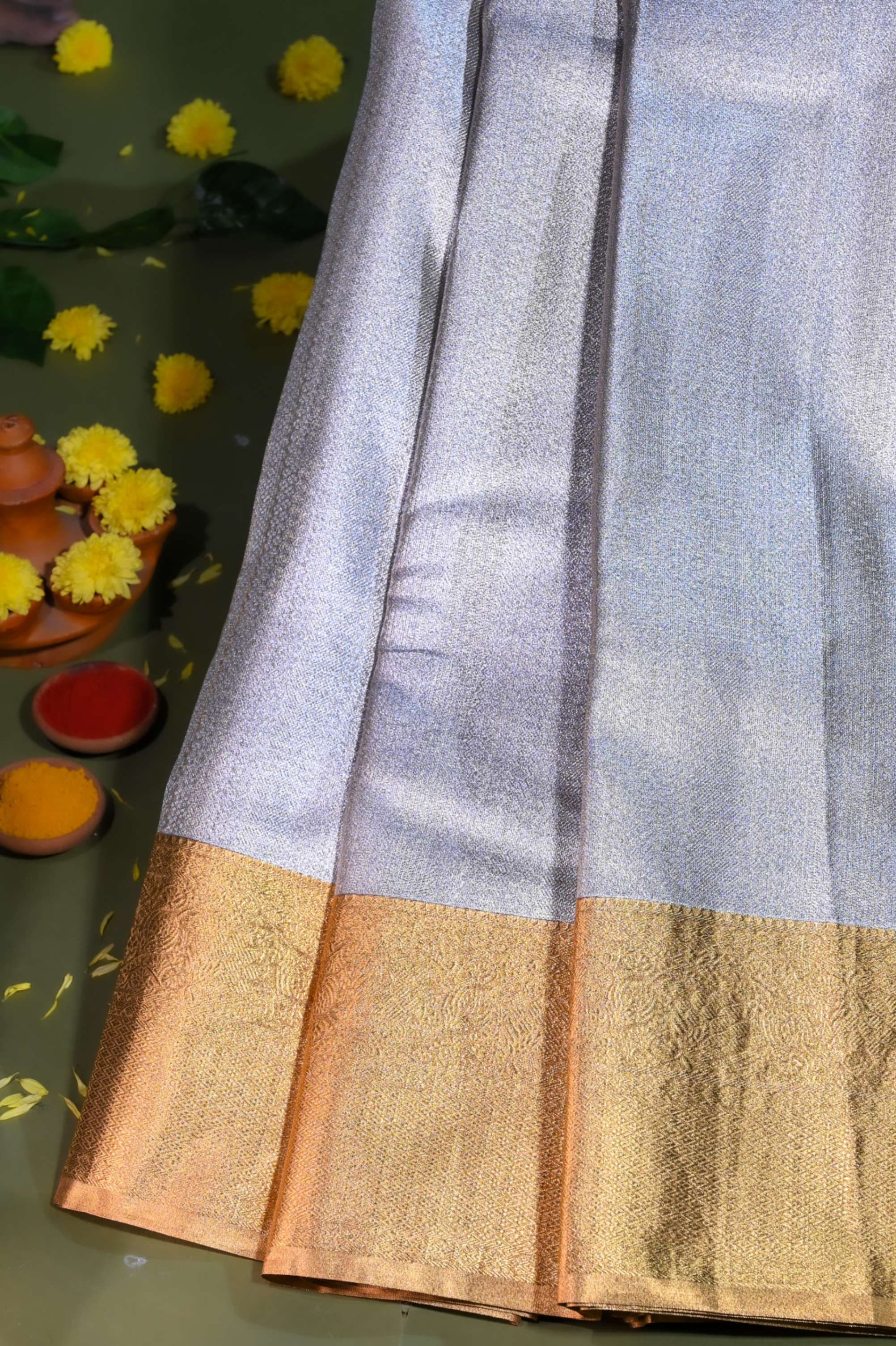 Silver Kanchipuram Saree