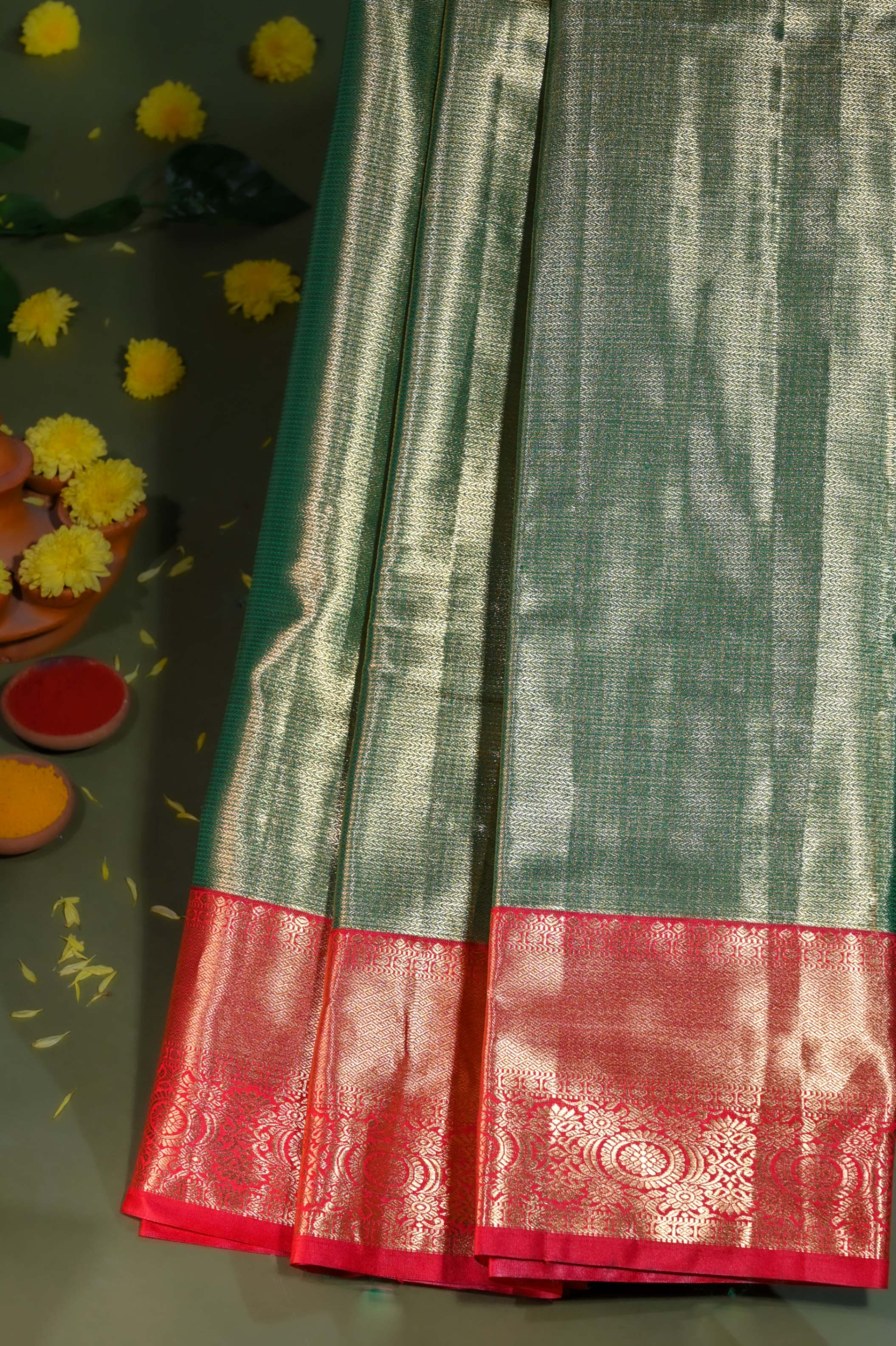 Green Kanchipuram Saree