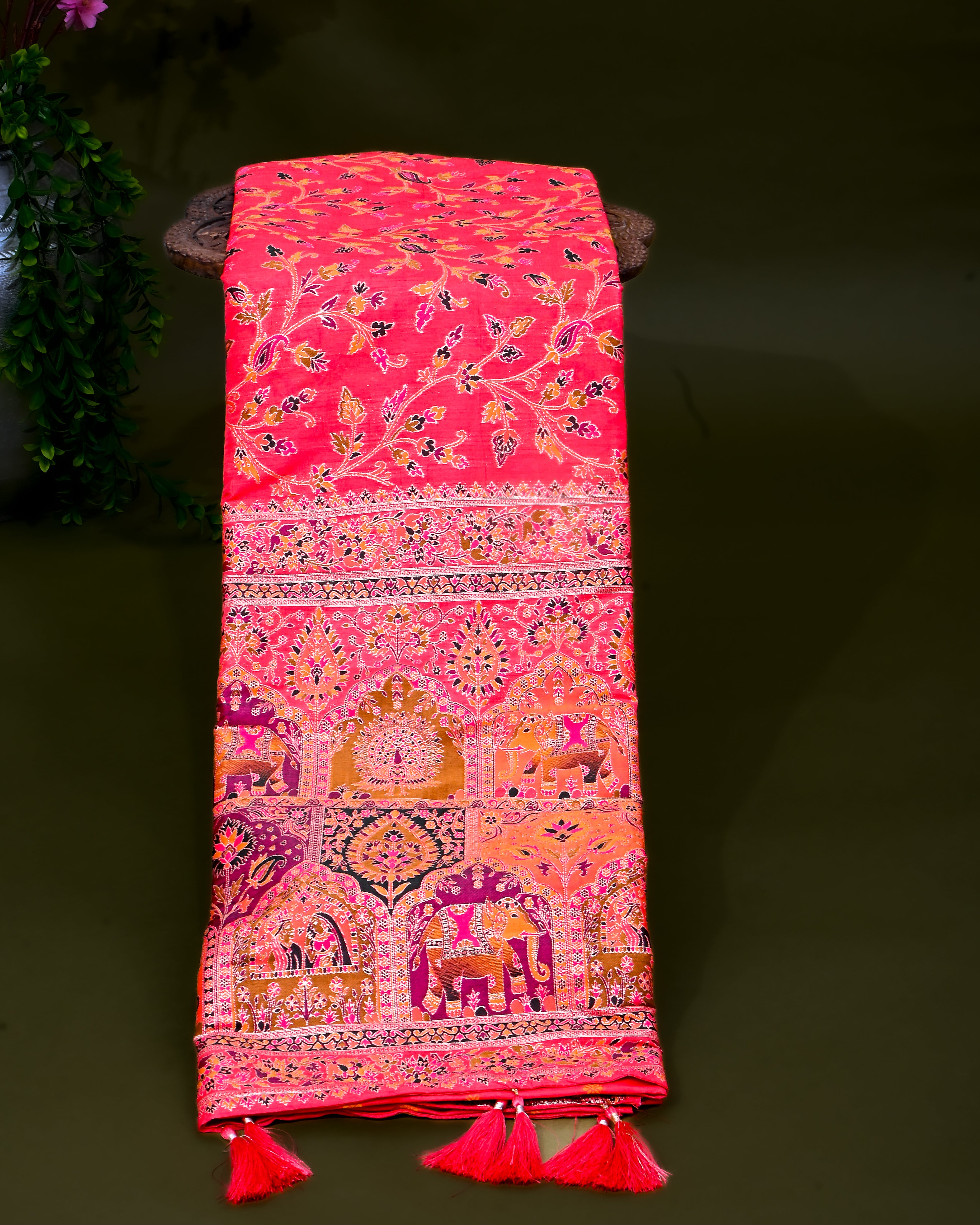 Pink Silk Banarasi Saree