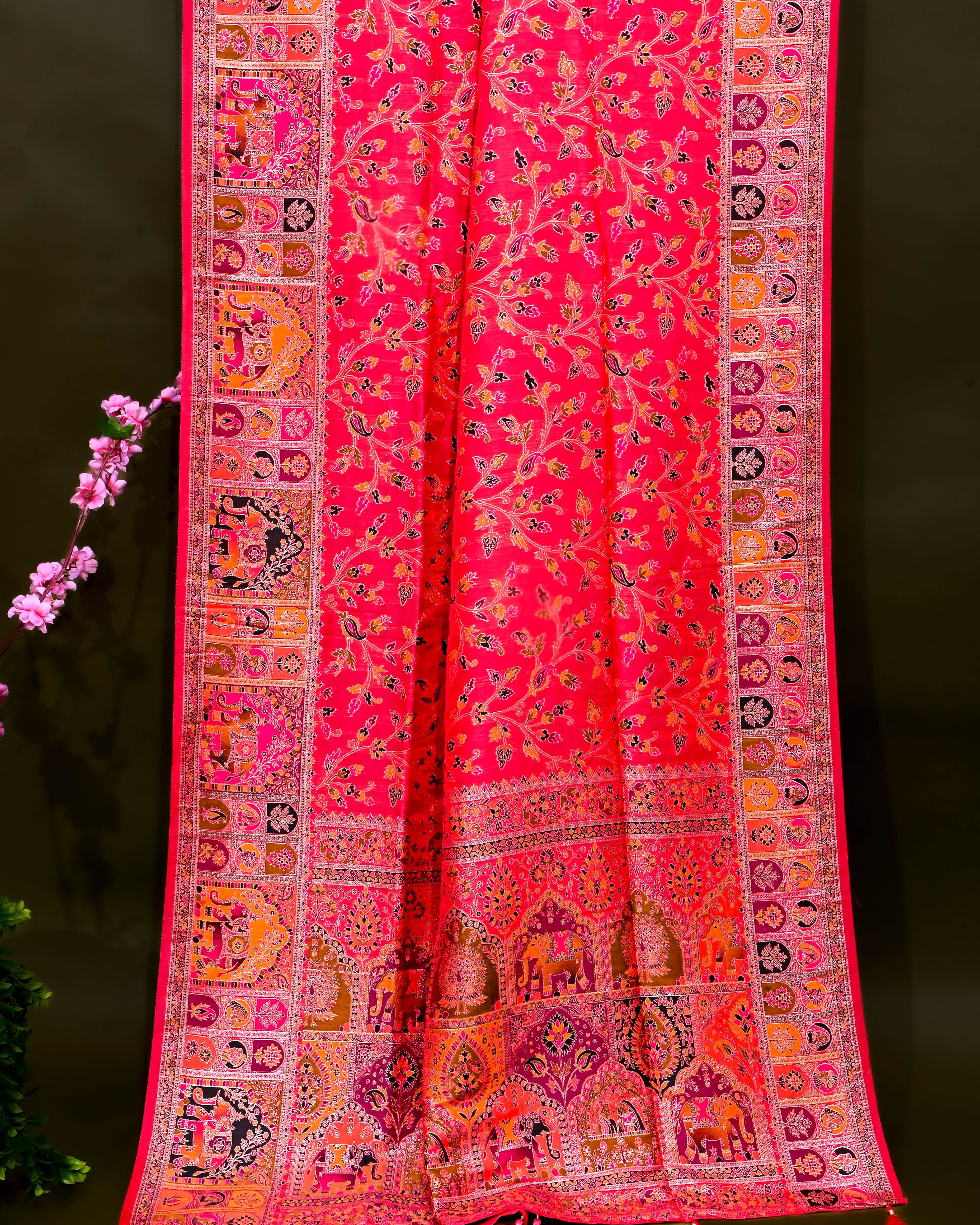 Pink Silk Banarasi Saree
