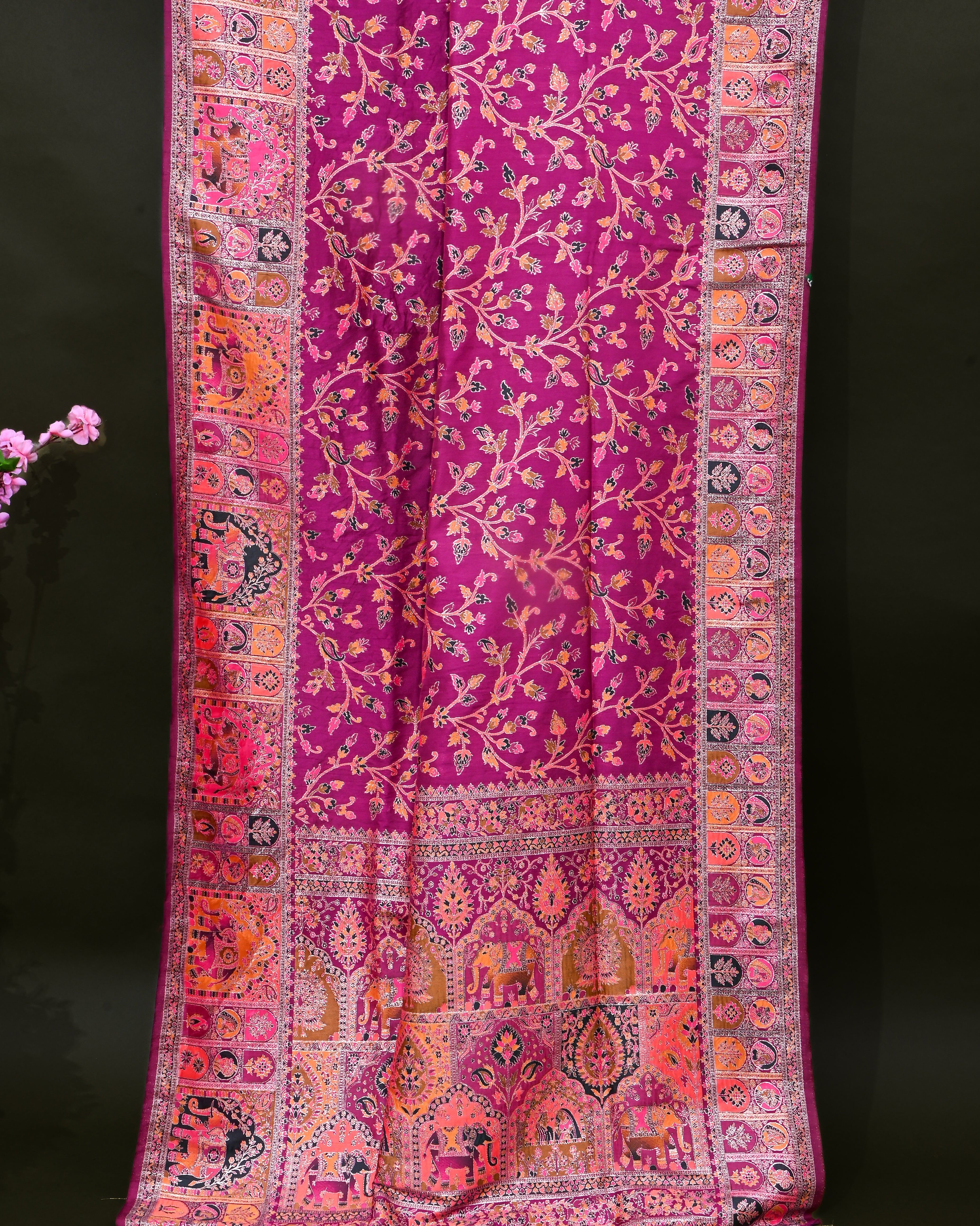 Purple Silk Banarasi Saree