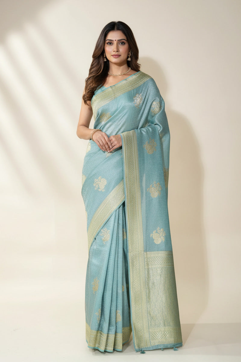 Ferozi Banarasi Tissue Saree