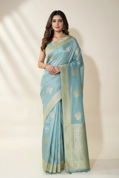 Ferozi Banarasi Tissue Saree