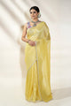 Yellow Banarasi Organza Saree