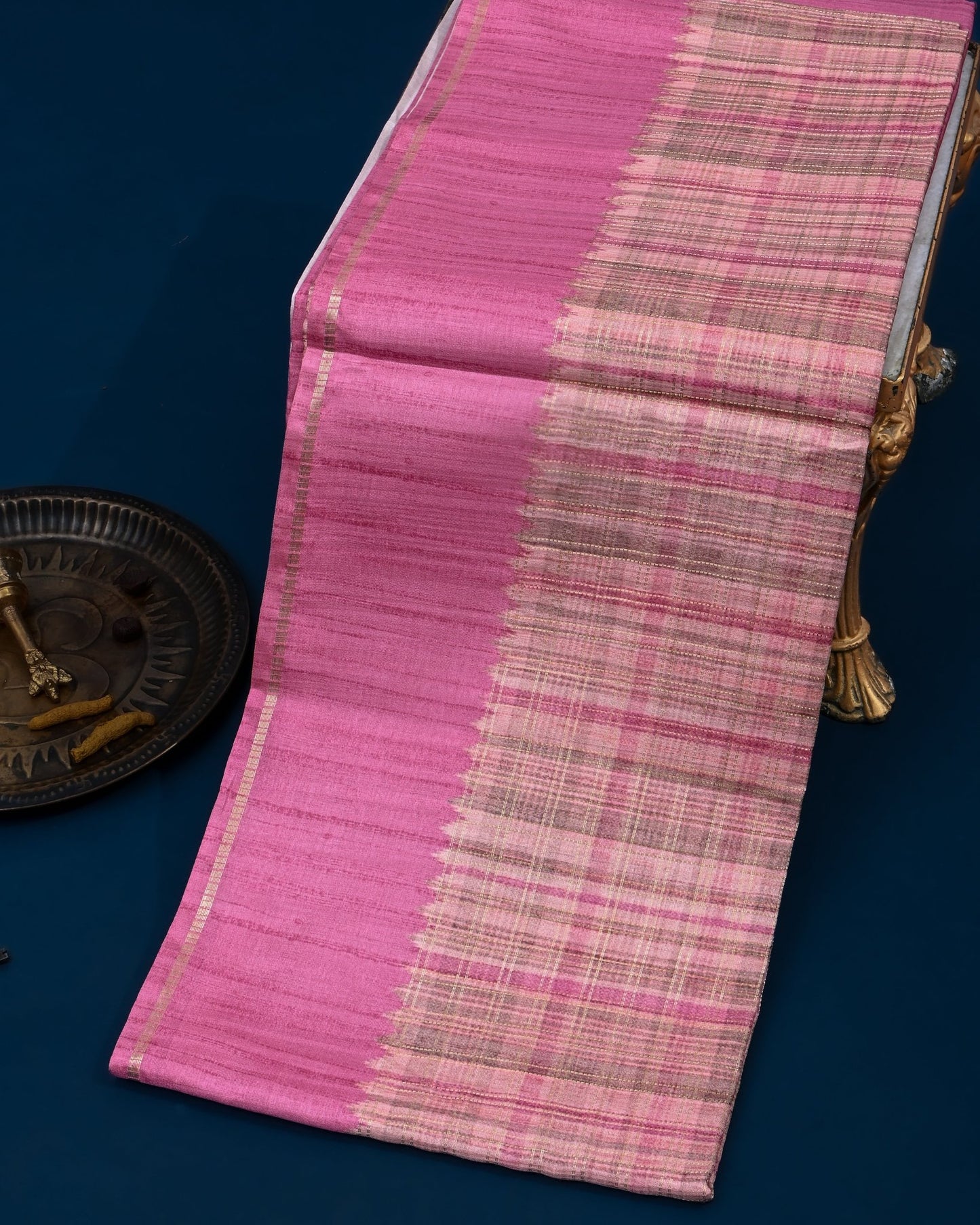 Pink Banarsi Silk Saree - Shop Vastram
