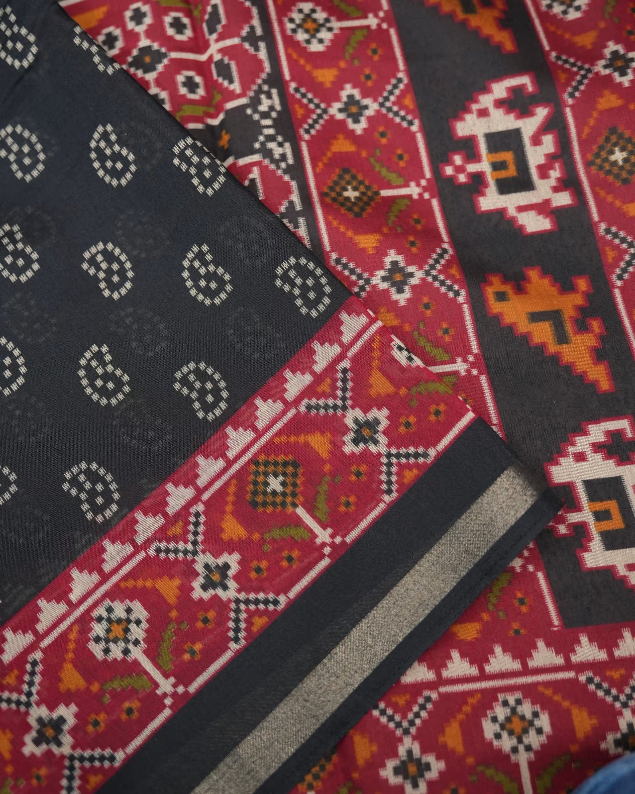 Black Color Chanderi Saree - Shop Vastram