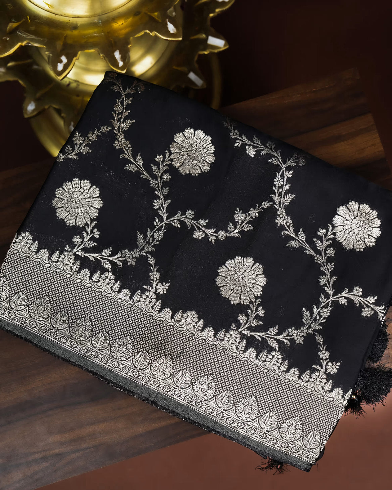 Black Color Silk Saree - Shop Vastram
