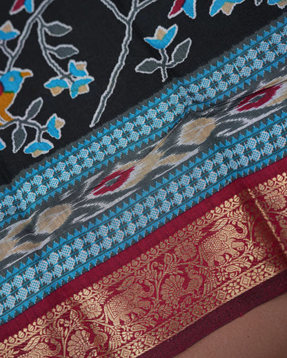 Black Color Silk Saree - Shop Vastram