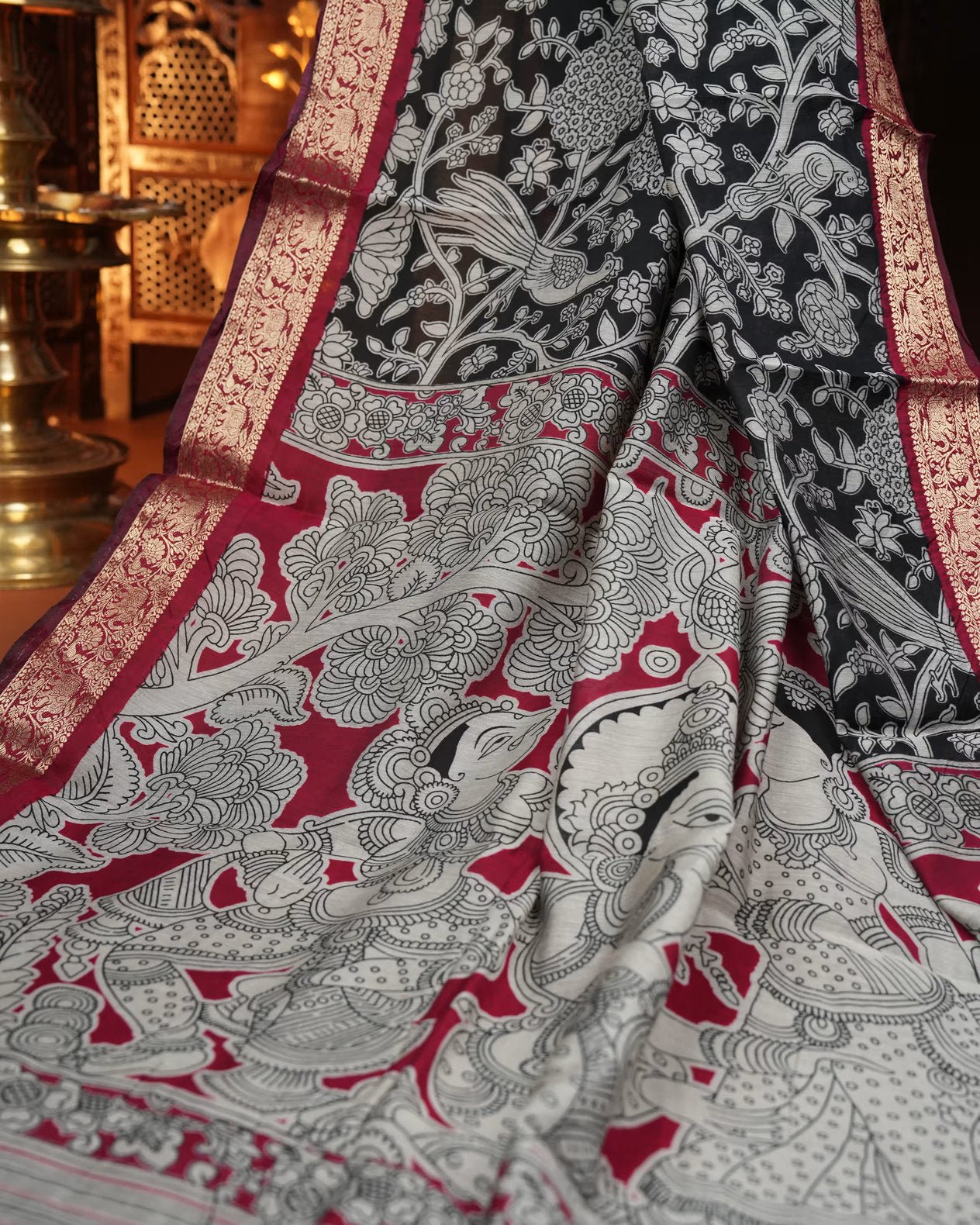 Black Color Silk Saree - Shop Vastram