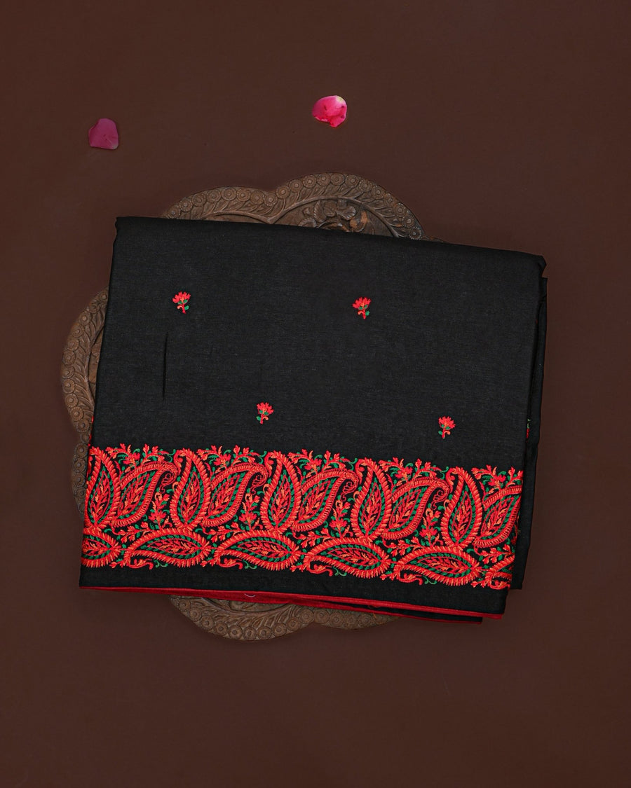 Black color Tusser Saree - Shop Vastram