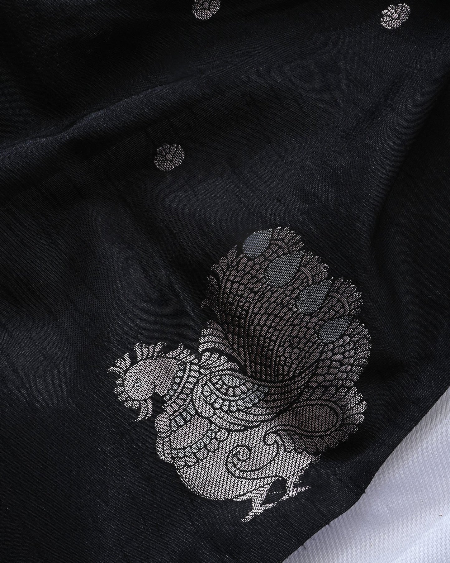 Black Silk Banarasi Saree - Shop Vastram