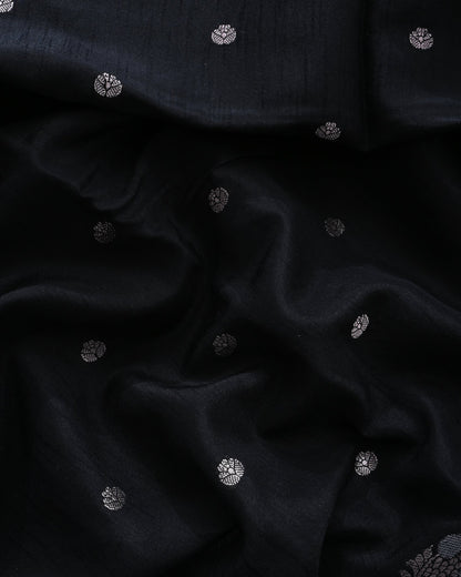 Black Silk Banarasi Saree - Shop Vastram