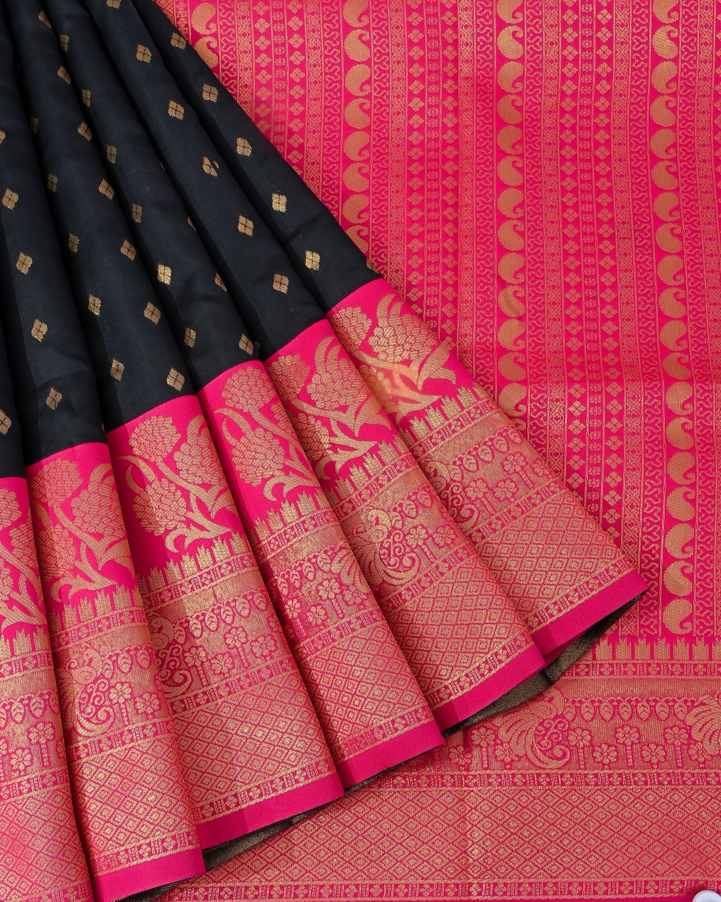 Black Silk Banarsi Saree - Shop Vastram