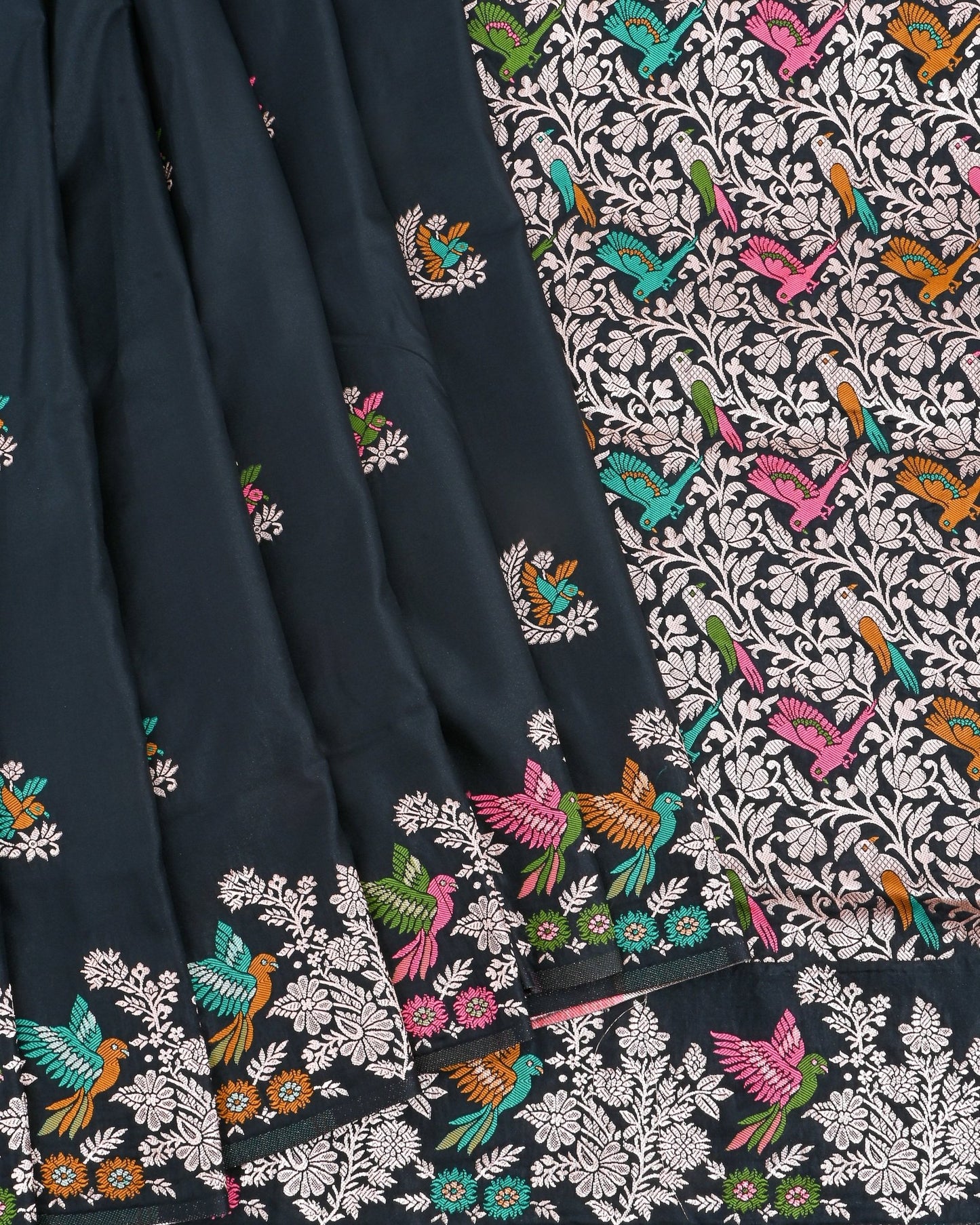 Black Silk Banarsi Saree - Shop Vastram