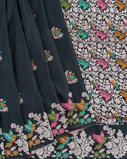 Black Silk Banarsi Saree - Shop Vastram