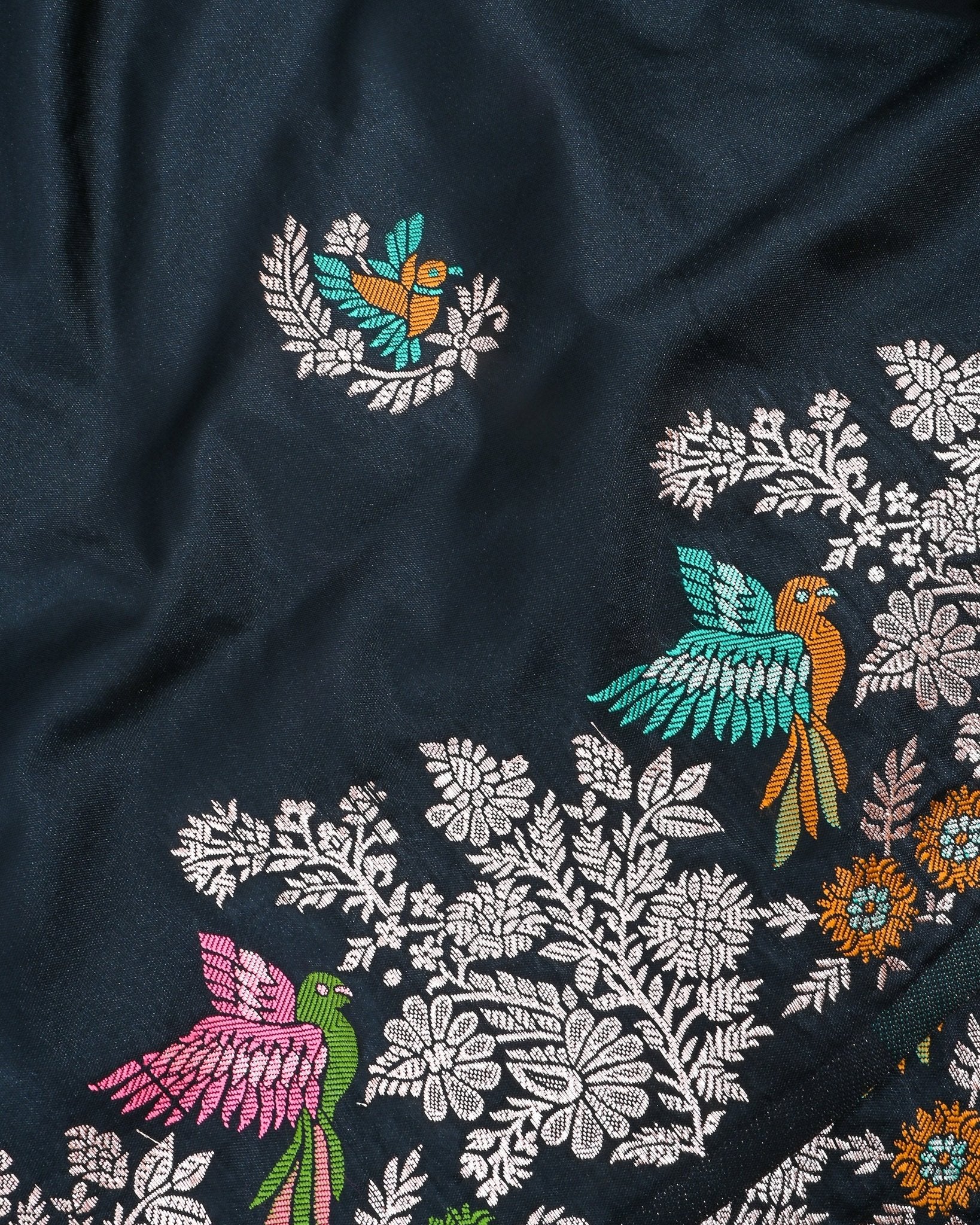 Black Silk Banarsi Saree - Shop Vastram