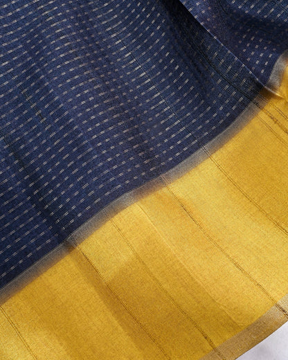 Black Tusser Banarsi Saree - Shop Vastram