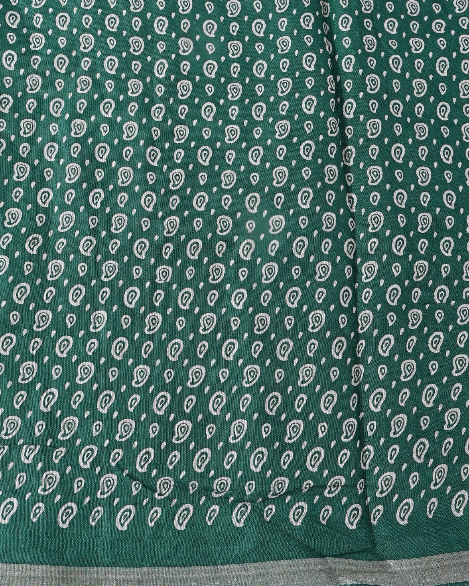 Bottle Green Chanderi Embroidery Saree - Shop Vastram
