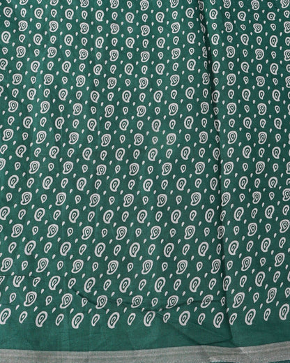 Bottle Green Chanderi Embroidery Saree - Shop Vastram
