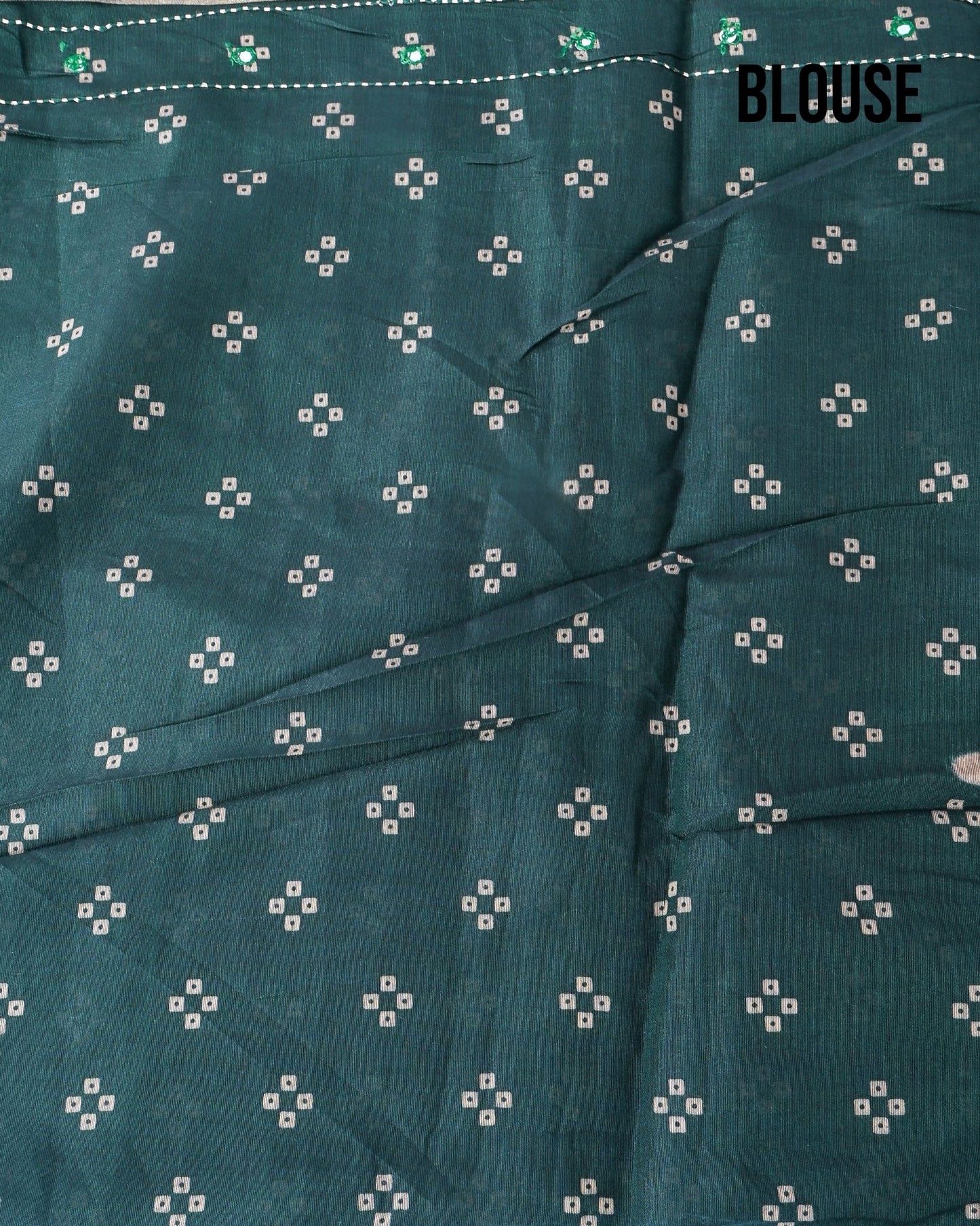 Bottle Green Chanderi Printed Saree - Shop Vastram