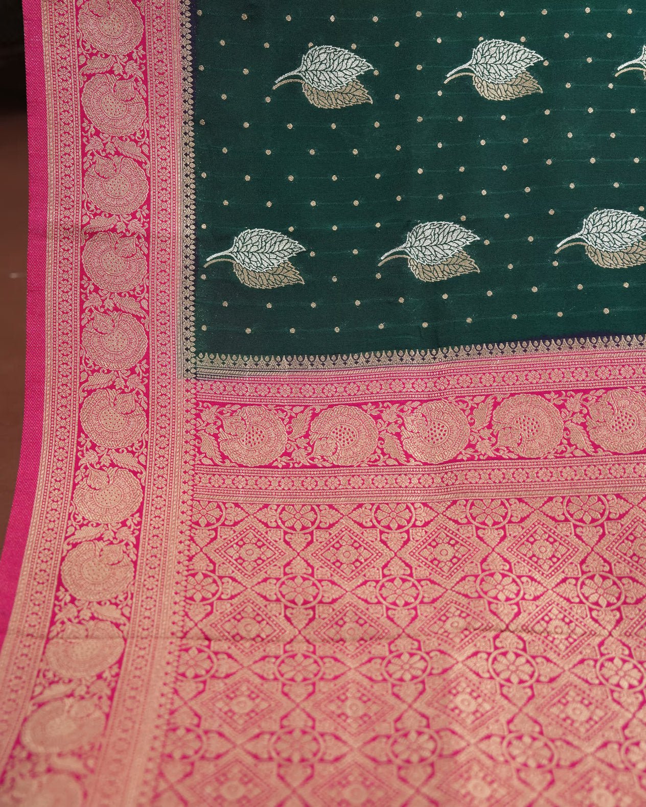 Bottle Green Color Silk Saree - Shop Vastram
