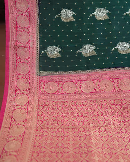 Bottle Green Color Silk Saree - Shop Vastram