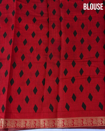 Chanderi Black Printed Saree - Shop Vastram