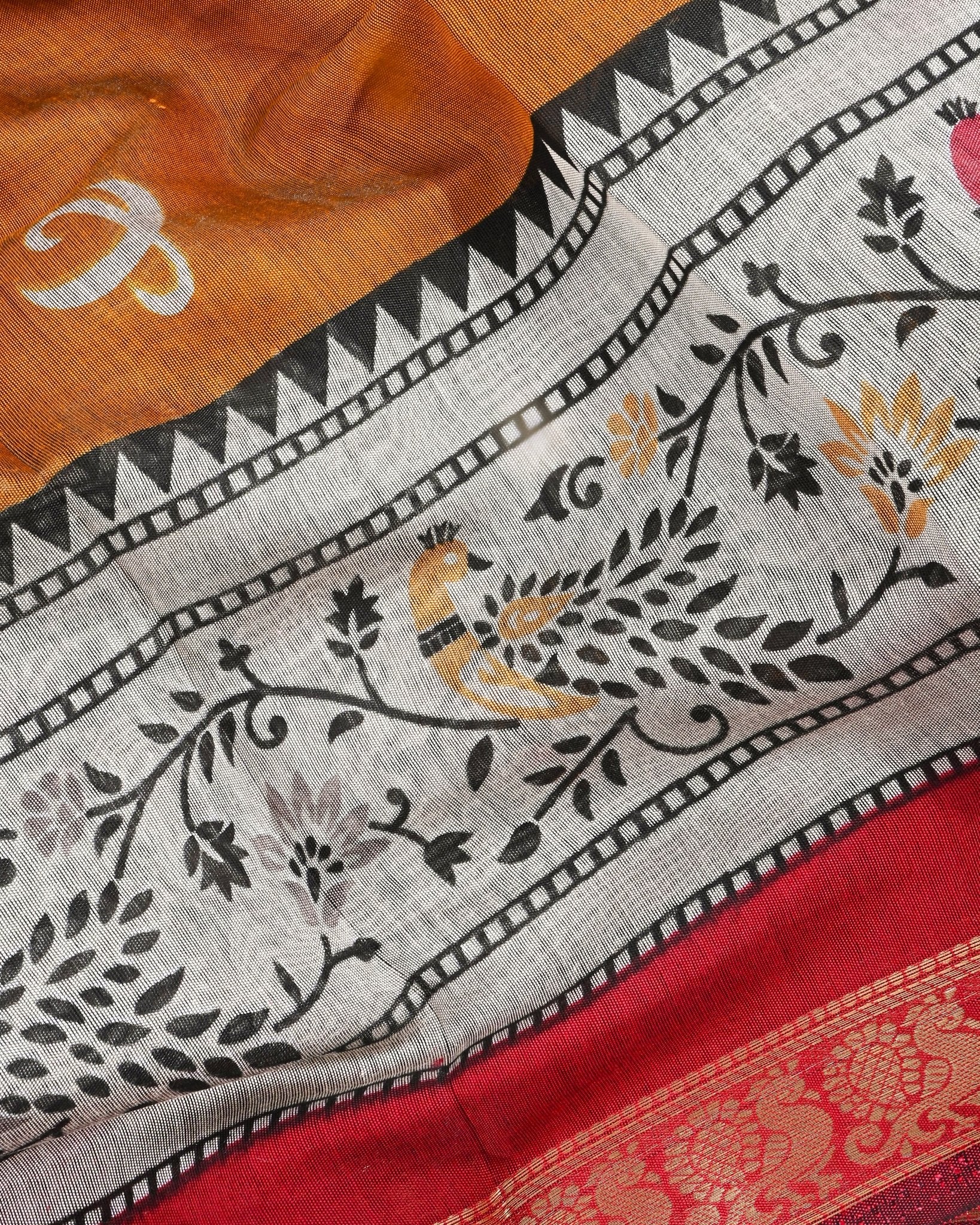 Chanderi Earthy Printed Saree - Shop Vastram
