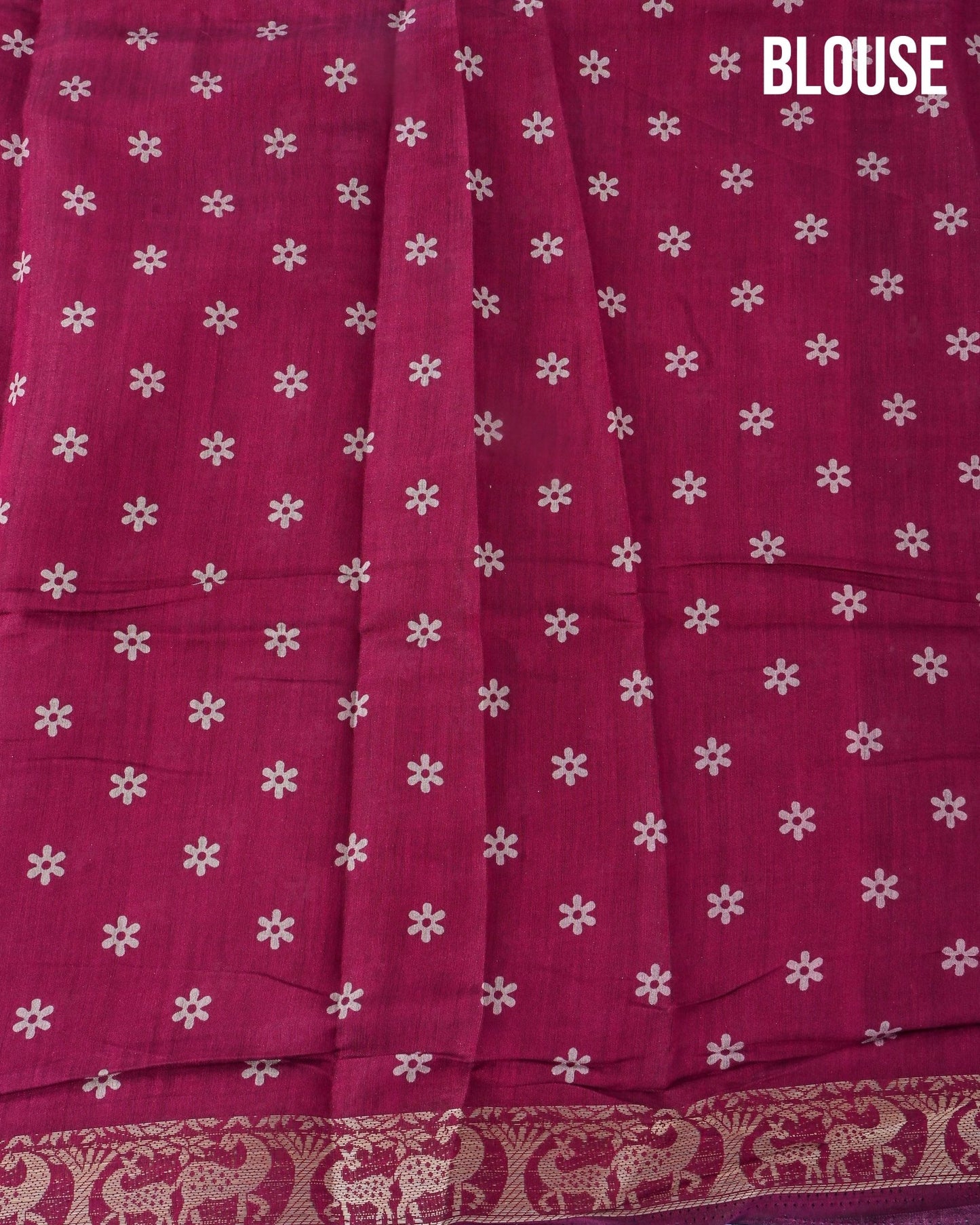 Chanderi Ferozi Printed Saree - Shop Vastram