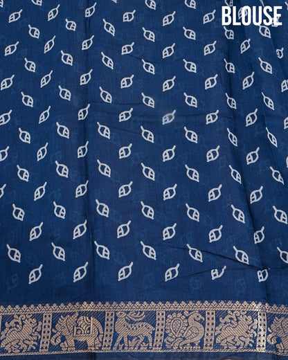 Chanderi Grey Printed Saree - Shop Vastram