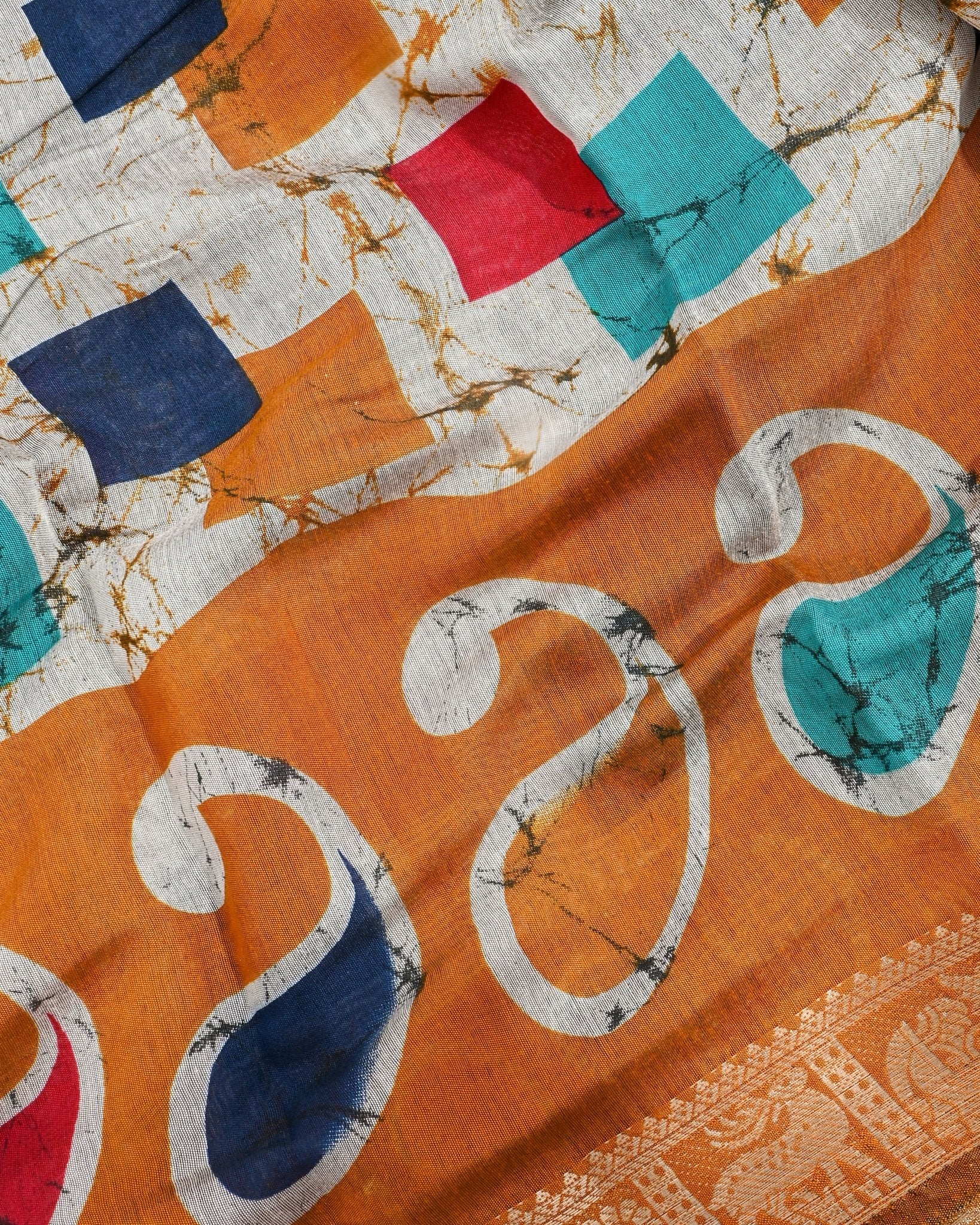 Chanderi Grey Printed Saree - Shop Vastram
