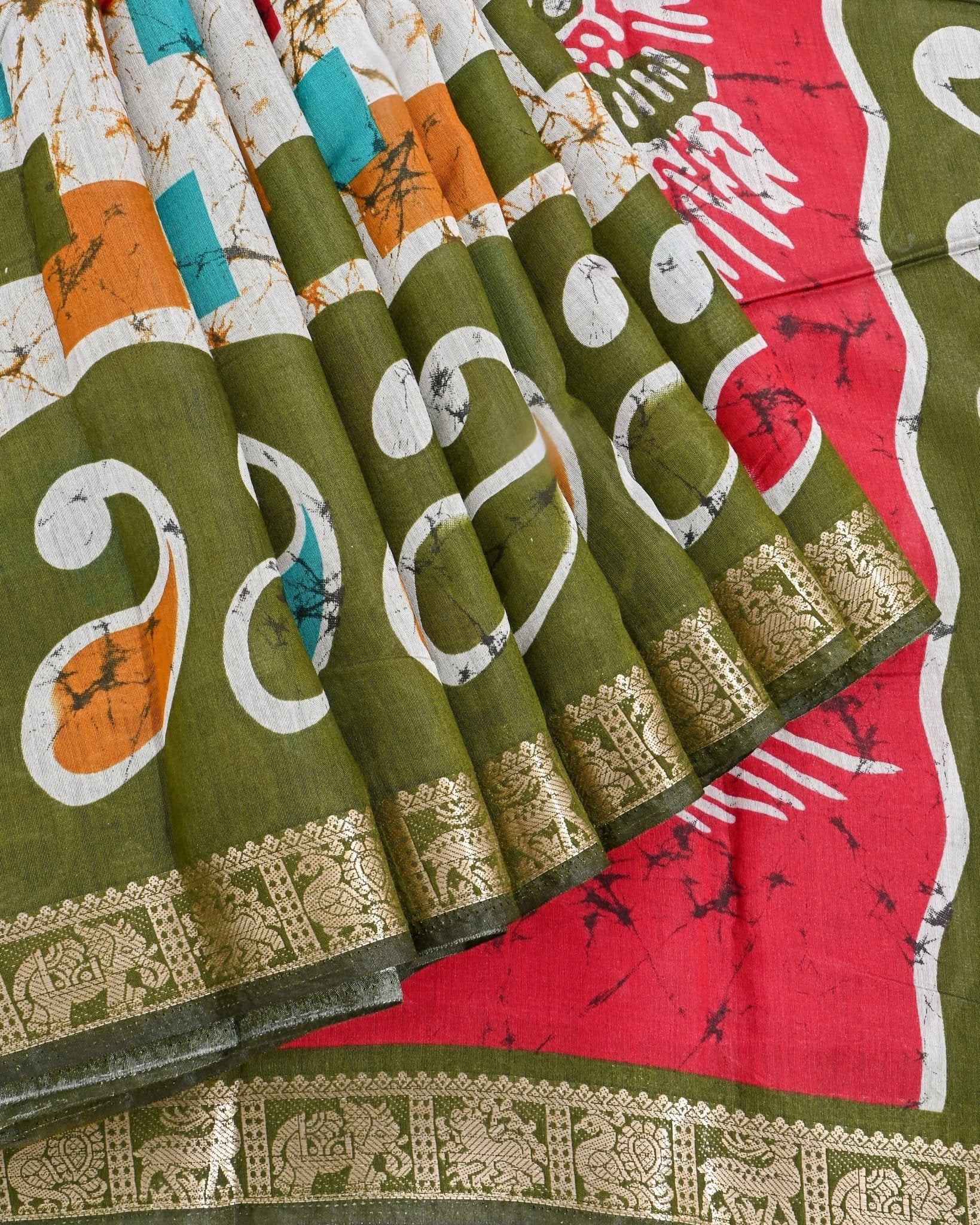 Chanderi Grey Printed Saree - Shop Vastram