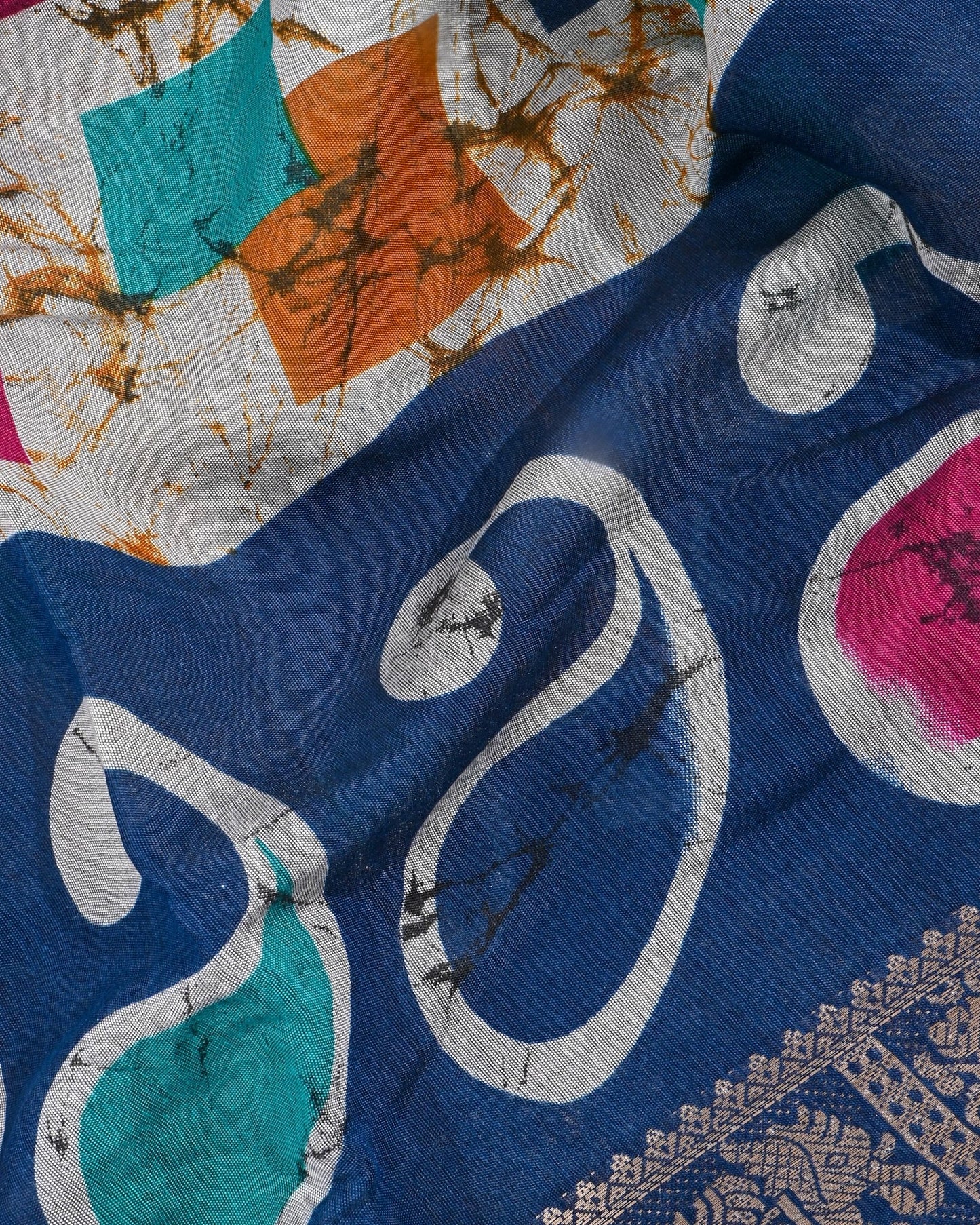 Chanderi Grey Printed Saree - Shop Vastram