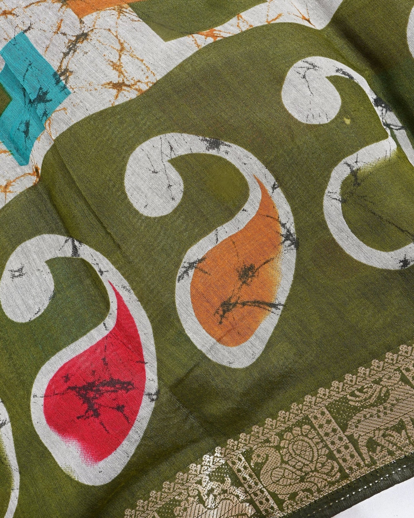 Chanderi Grey Printed Saree - Shop Vastram