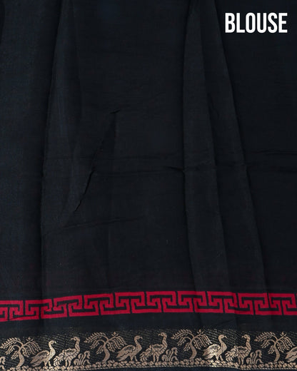 Chanderi Maroon Printed Saree - Shop Vastram