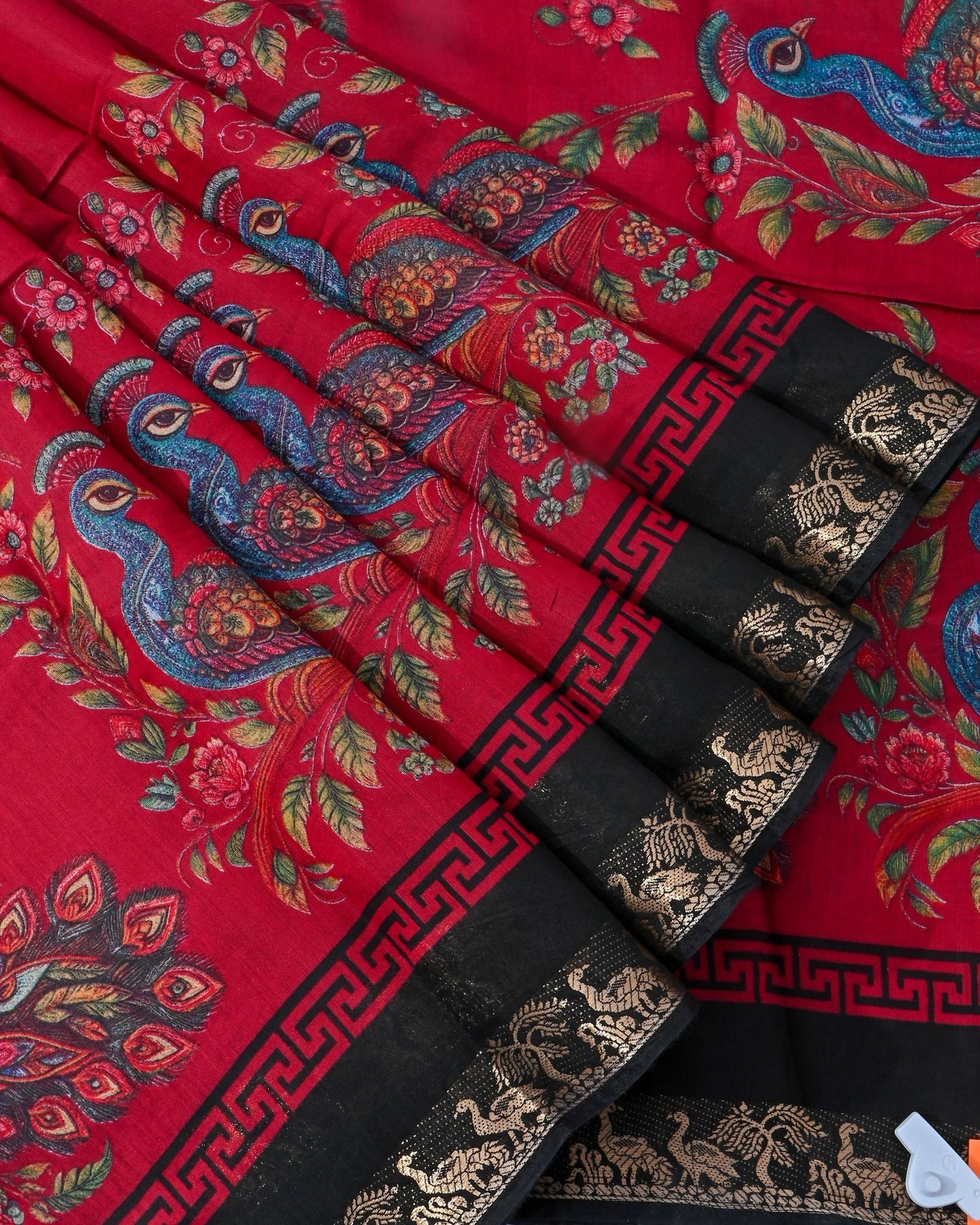 Chanderi Maroon Printed Saree - Shop Vastram