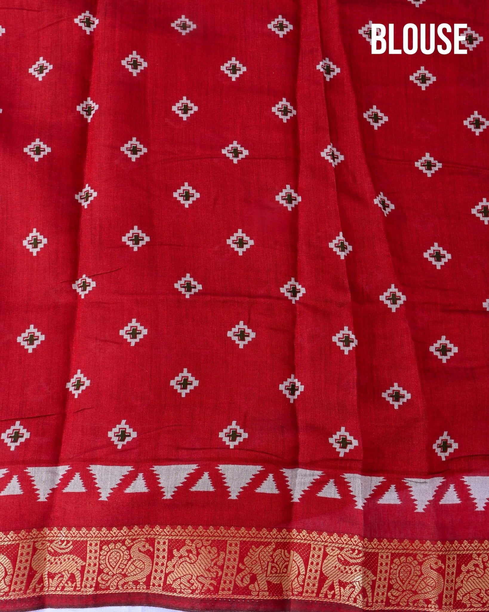 Chanderi Off White Printed Saree - Shop Vastram