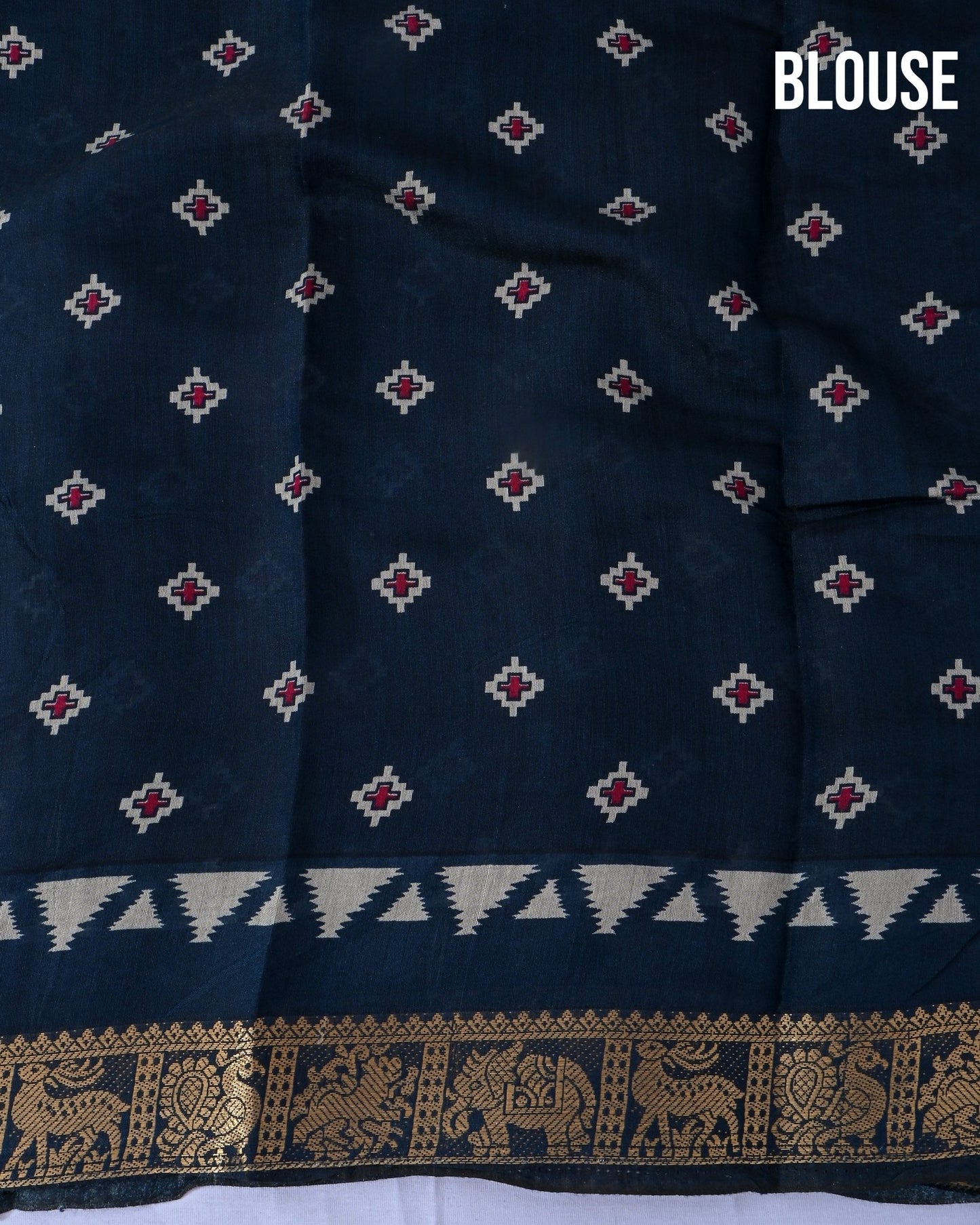 Chanderi Off White Printed Saree - Shop Vastram