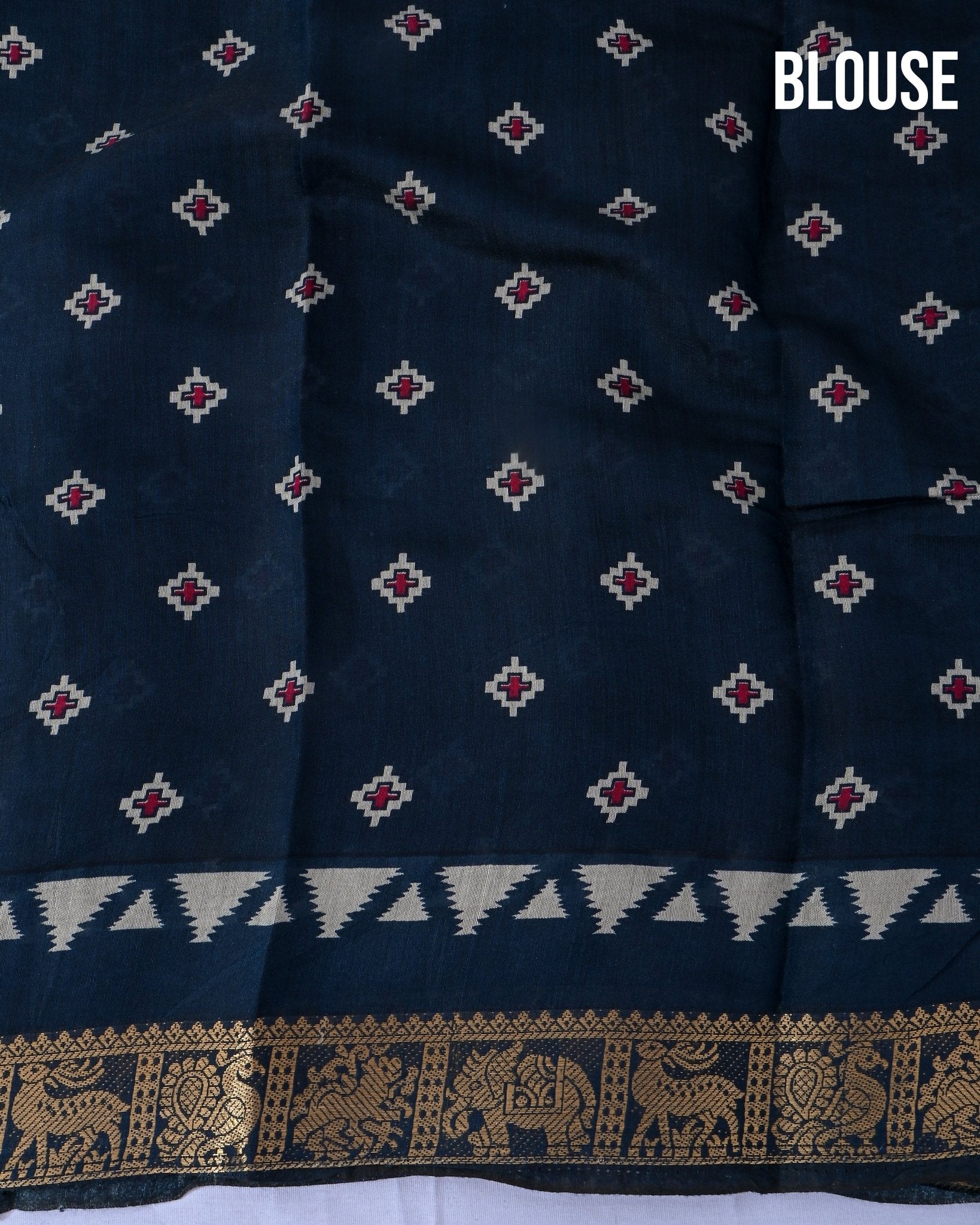Chanderi Off White Printed Saree - Shop Vastram