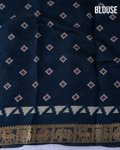 Chanderi Off White Printed Saree - Shop Vastram